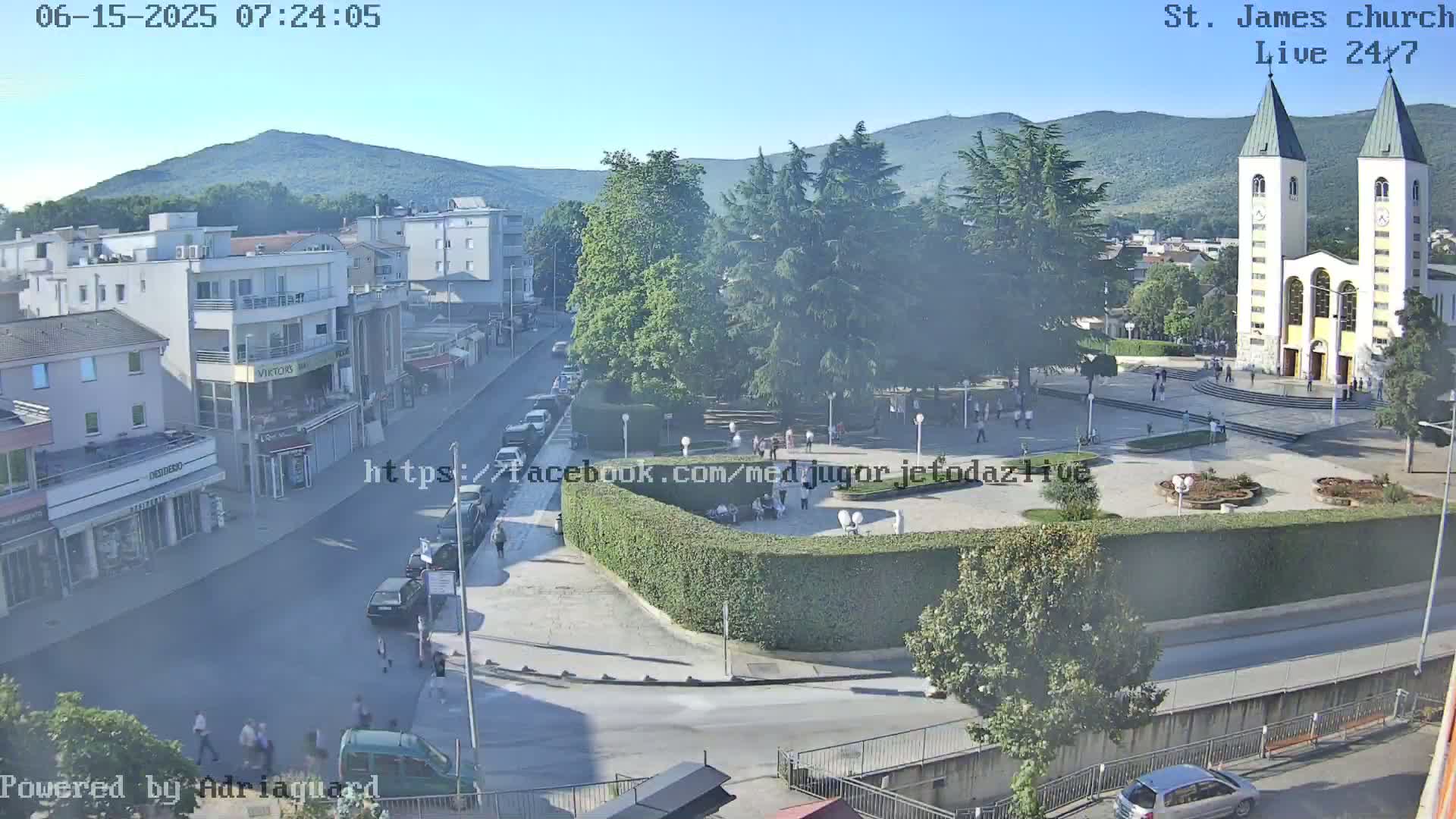 Međugorje,  Church of St. James the Greater (Apostle) Live Cam - Medugorje, Citluk, Herzegovina-Neretva, Federation of Bosnia and Herzegovina, Bosnia and Herzegovina