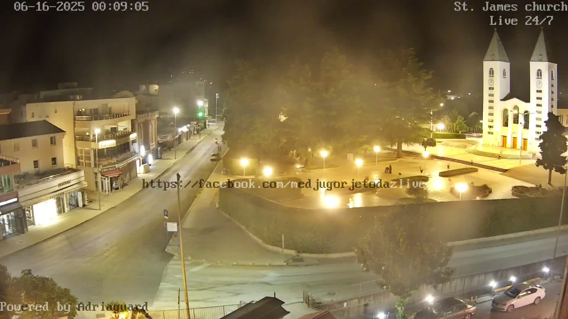 Međugorje,  Church of St. James the Greater (Apostle) Live Cam - Medugorje, Citluk, Herzegovina-Neretva, Federation of Bosnia and Herzegovina, Bosnia and Herzegovina