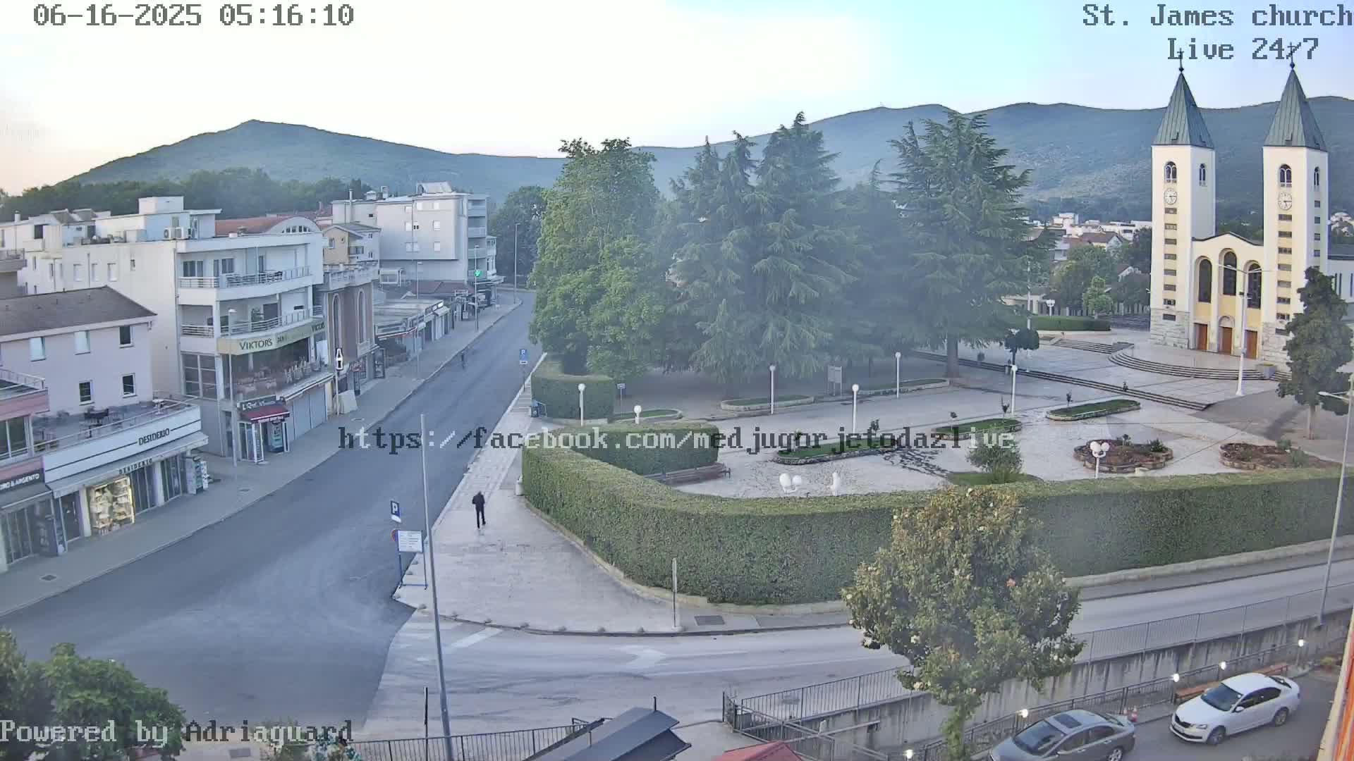 Međugorje,  Church of St. James the Greater (Apostle) Live Cam - Medugorje, Citluk, Herzegovina-Neretva, Federation of Bosnia and Herzegovina, Bosnia and Herzegovina