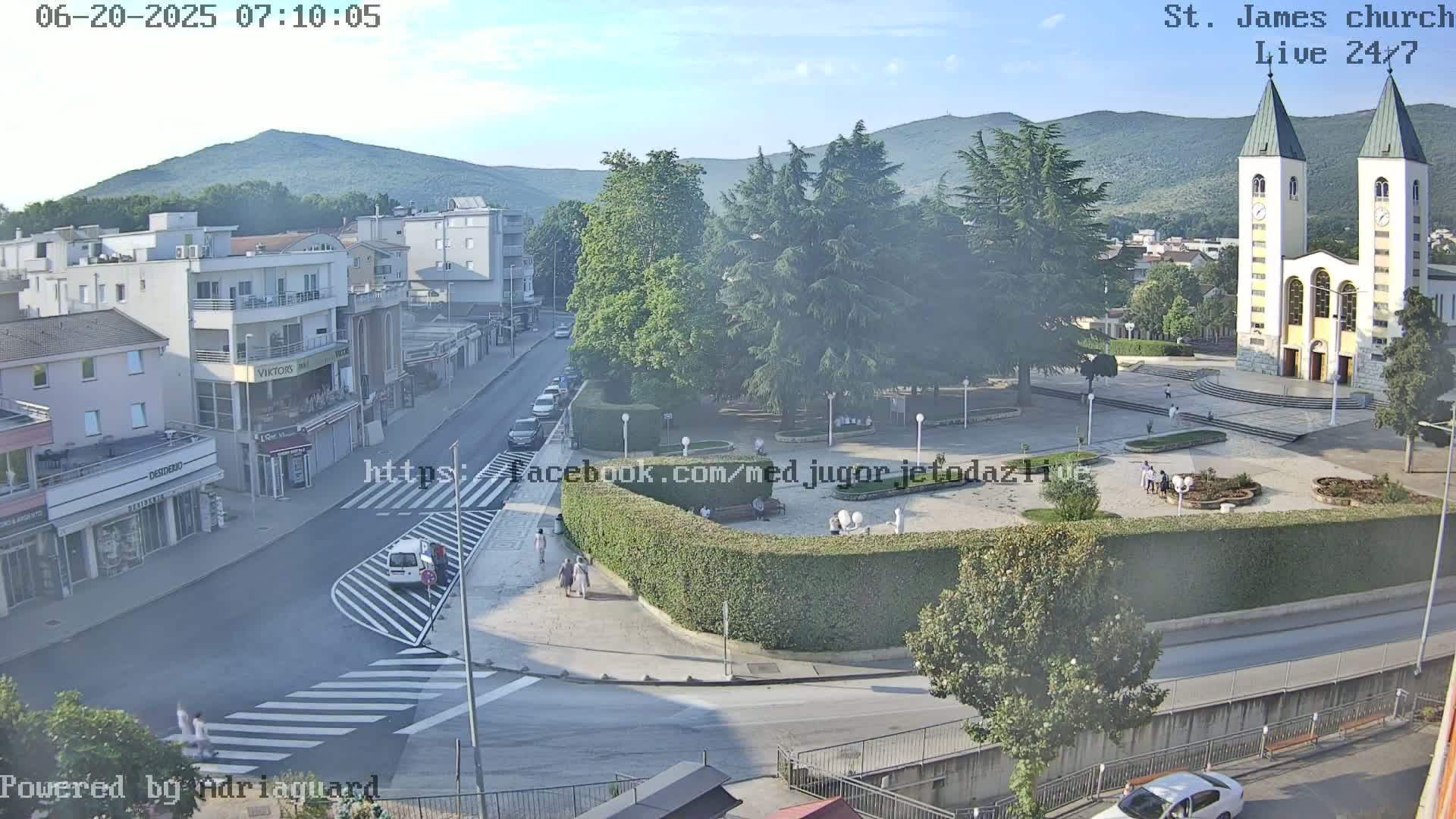 Međugorje,  Church of St. James the Greater (Apostle) Live Cam - Medugorje, Citluk, Herzegovina-Neretva, Federation of Bosnia and Herzegovina, Bosnia and Herzegovina