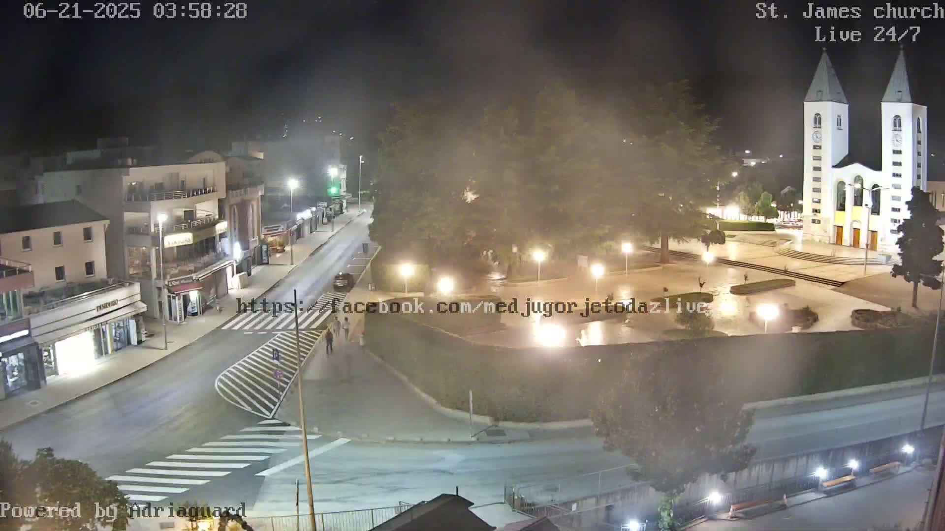 Međugorje,  Church of St. James the Greater (Apostle) Live Cam - Medugorje, Citluk, Herzegovina-Neretva, Federation of Bosnia and Herzegovina, Bosnia and Herzegovina