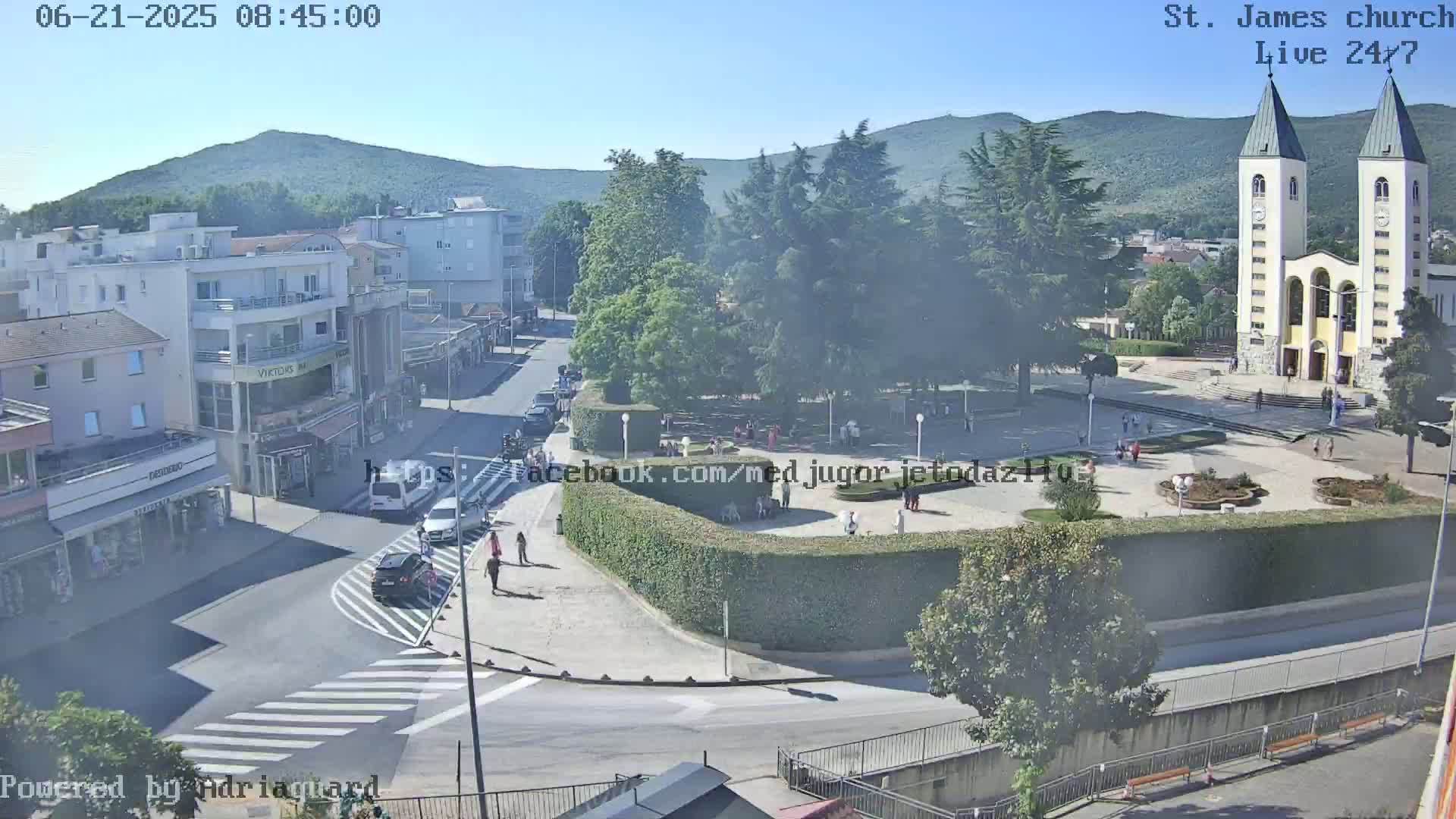 Međugorje,  Church of St. James the Greater (Apostle) Live Cam - Medugorje, Citluk, Herzegovina-Neretva, Federation of Bosnia and Herzegovina, Bosnia and Herzegovina