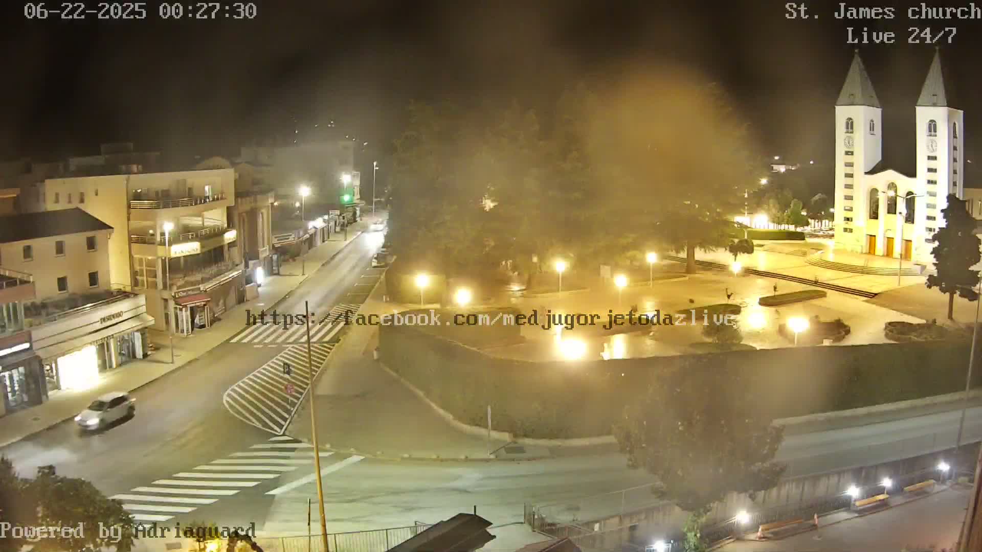 Međugorje,  Church of St. James the Greater (Apostle) Live Cam - Medugorje, Citluk, Herzegovina-Neretva, Federation of Bosnia and Herzegovina, Bosnia and Herzegovina