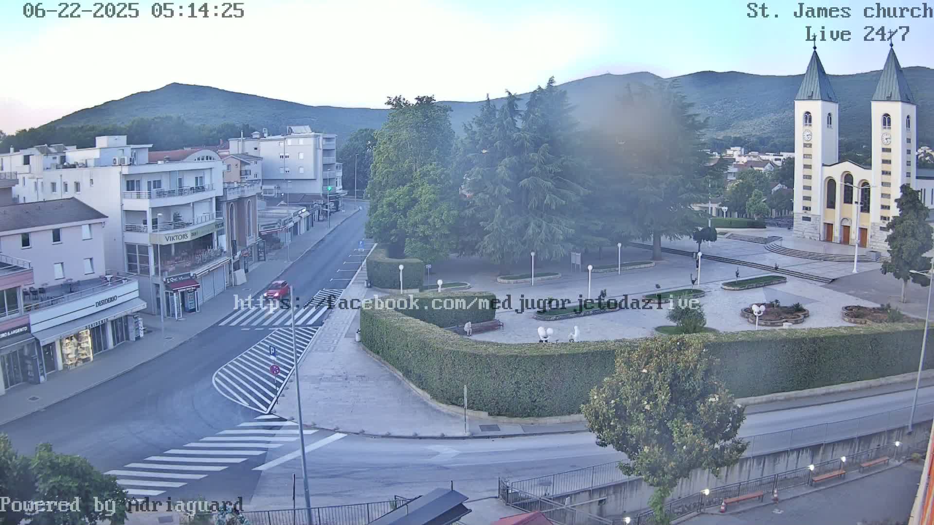 Međugorje,  Church of St. James the Greater (Apostle) Live Cam - Medugorje, Citluk, Herzegovina-Neretva, Federation of Bosnia and Herzegovina, Bosnia and Herzegovina