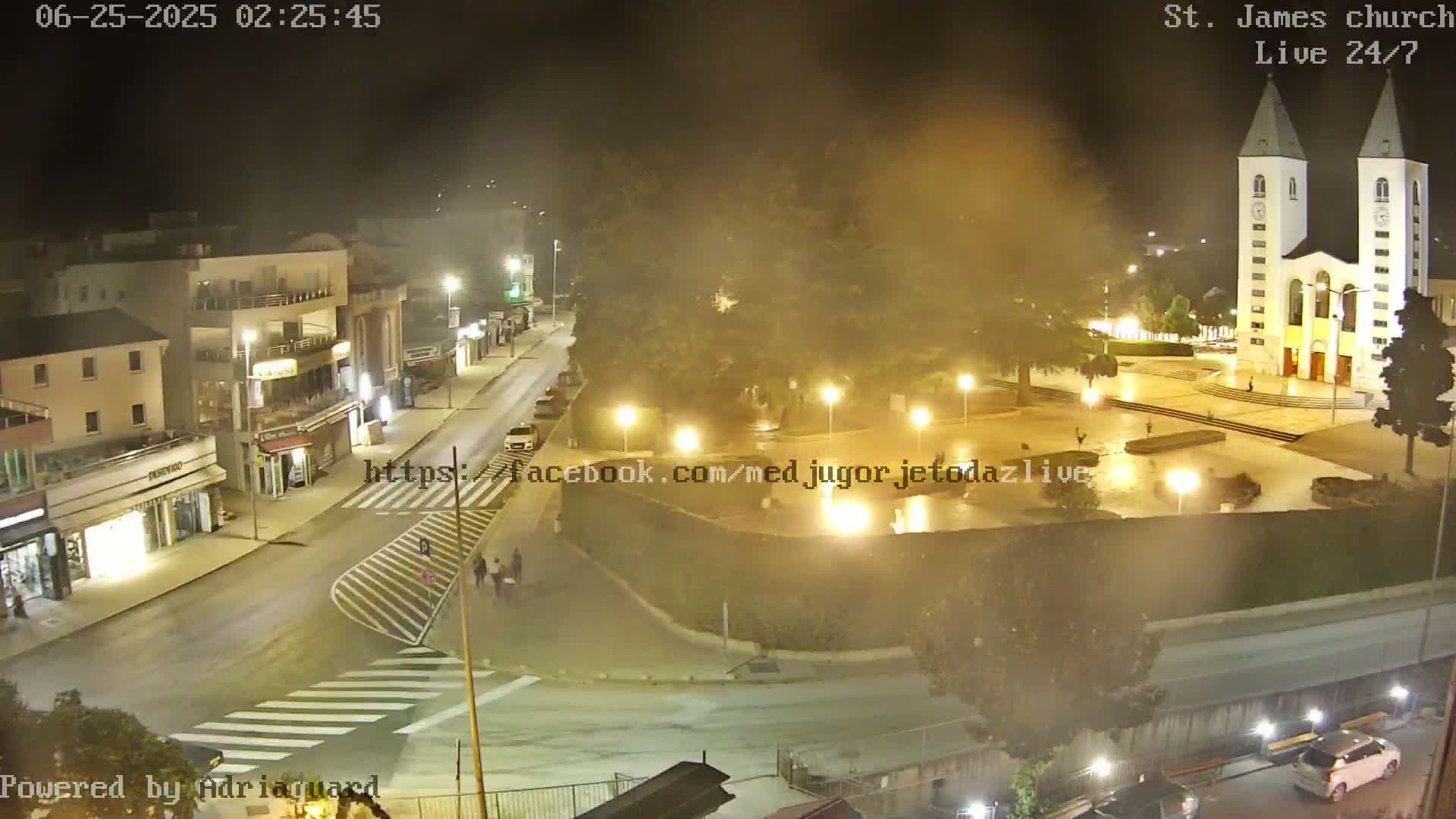 Međugorje,  Church of St. James the Greater (Apostle) Live Cam - Medugorje, Citluk, Herzegovina-Neretva, Federation of Bosnia and Herzegovina, Bosnia and Herzegovina