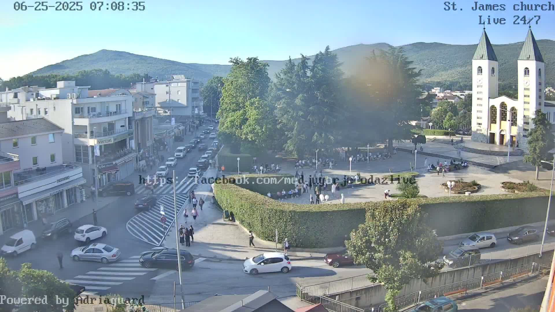 Međugorje,  Church of St. James the Greater (Apostle) Live Cam - Medugorje, Citluk, Herzegovina-Neretva, Federation of Bosnia and Herzegovina, Bosnia and Herzegovina