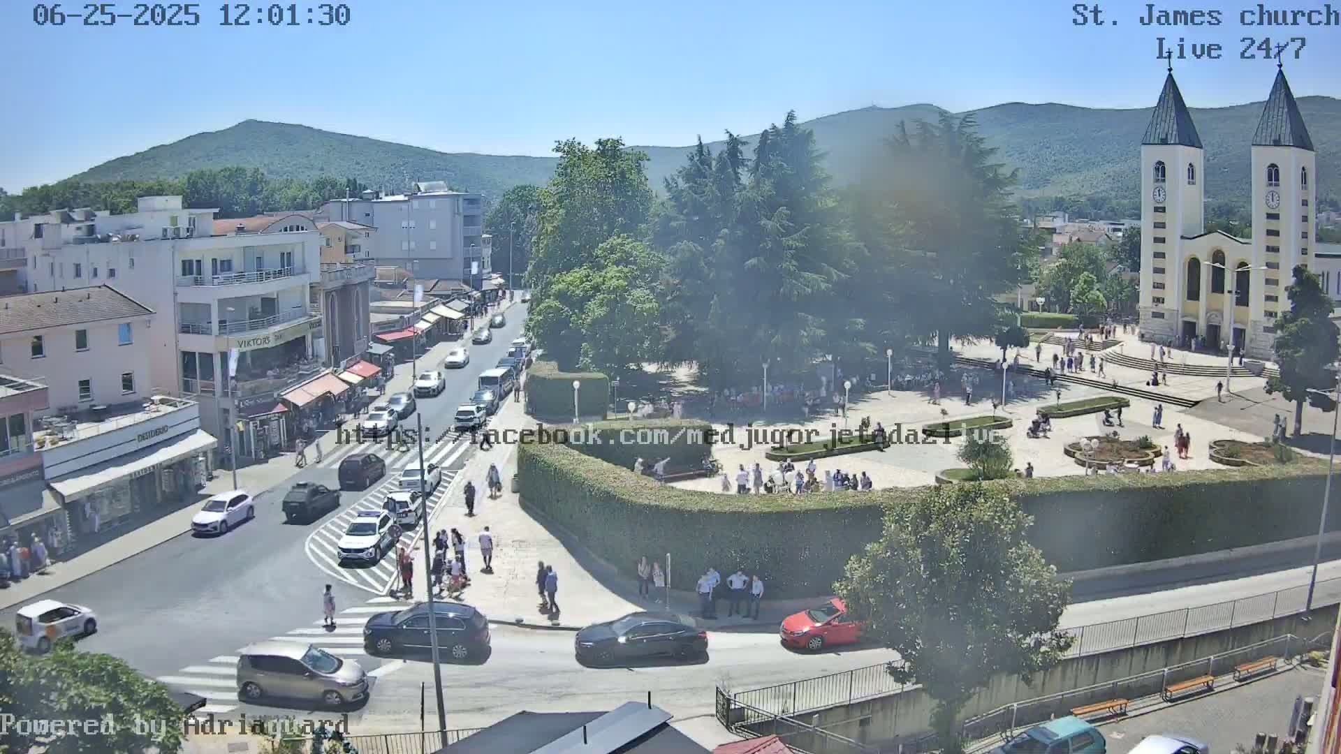 Međugorje,  Church of St. James the Greater (Apostle) Live Cam - Medugorje, Citluk, Herzegovina-Neretva, Federation of Bosnia and Herzegovina, Bosnia and Herzegovina