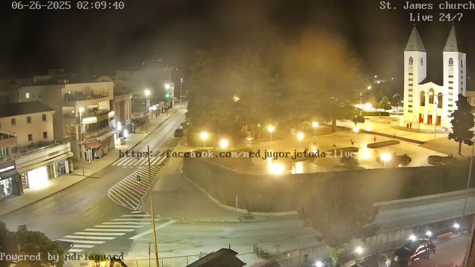 Međugorje,  Church of St. James the Greater (Apostle) Live Cam - Medugorje, Citluk, Herzegovina-Neretva, Federation of Bosnia and Herzegovina, Bosnia and Herzegovina