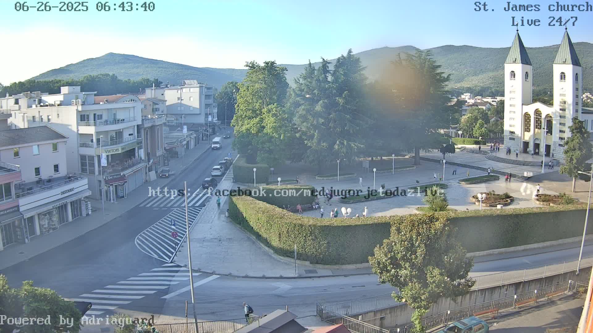 Međugorje,  Church of St. James the Greater (Apostle) Live Cam - Medugorje, Citluk, Herzegovina-Neretva, Federation of Bosnia and Herzegovina, Bosnia and Herzegovina