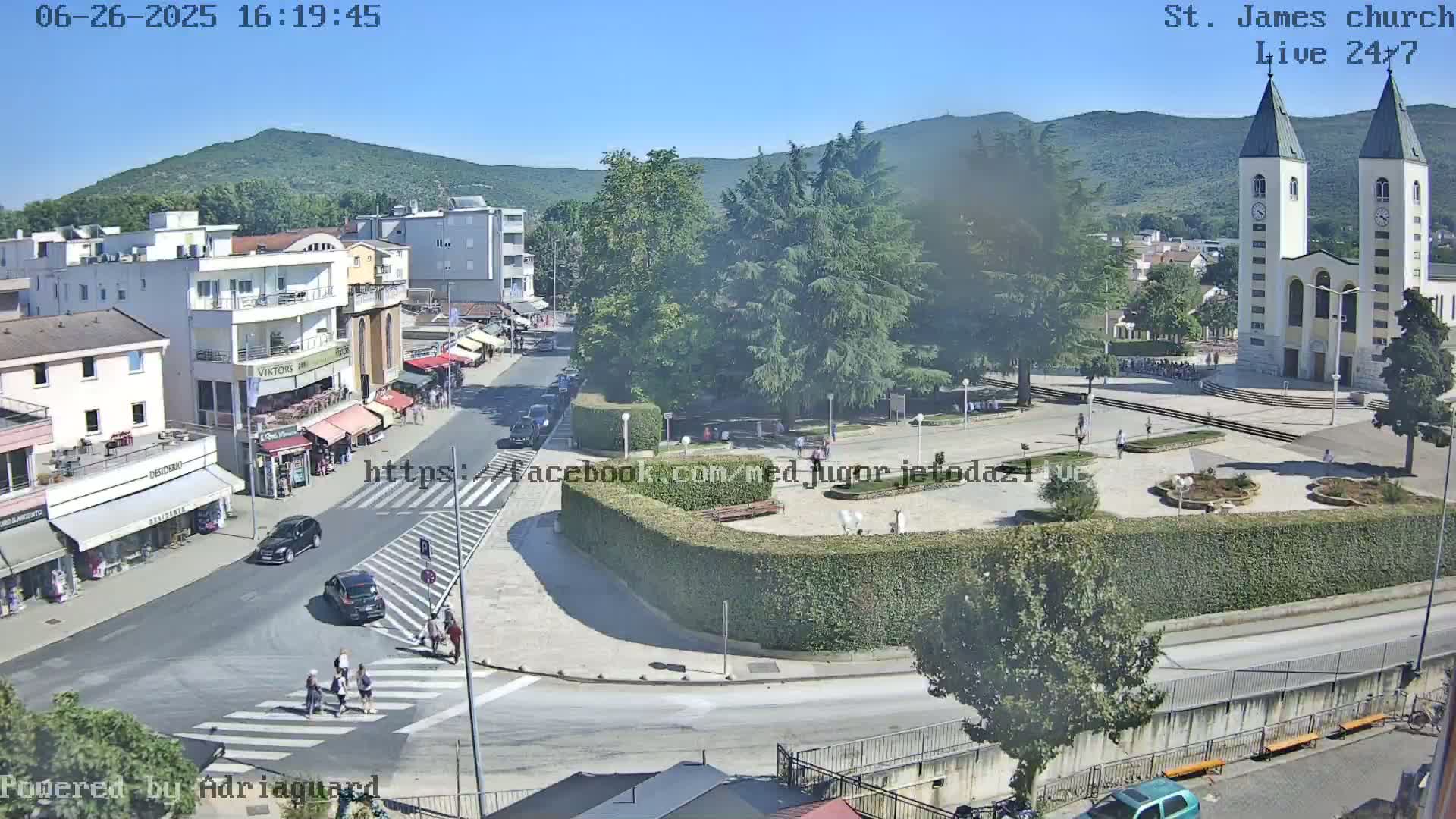 Međugorje,  Church of St. James the Greater (Apostle) Live Cam - Medugorje, Citluk, Herzegovina-Neretva, Federation of Bosnia and Herzegovina, Bosnia and Herzegovina