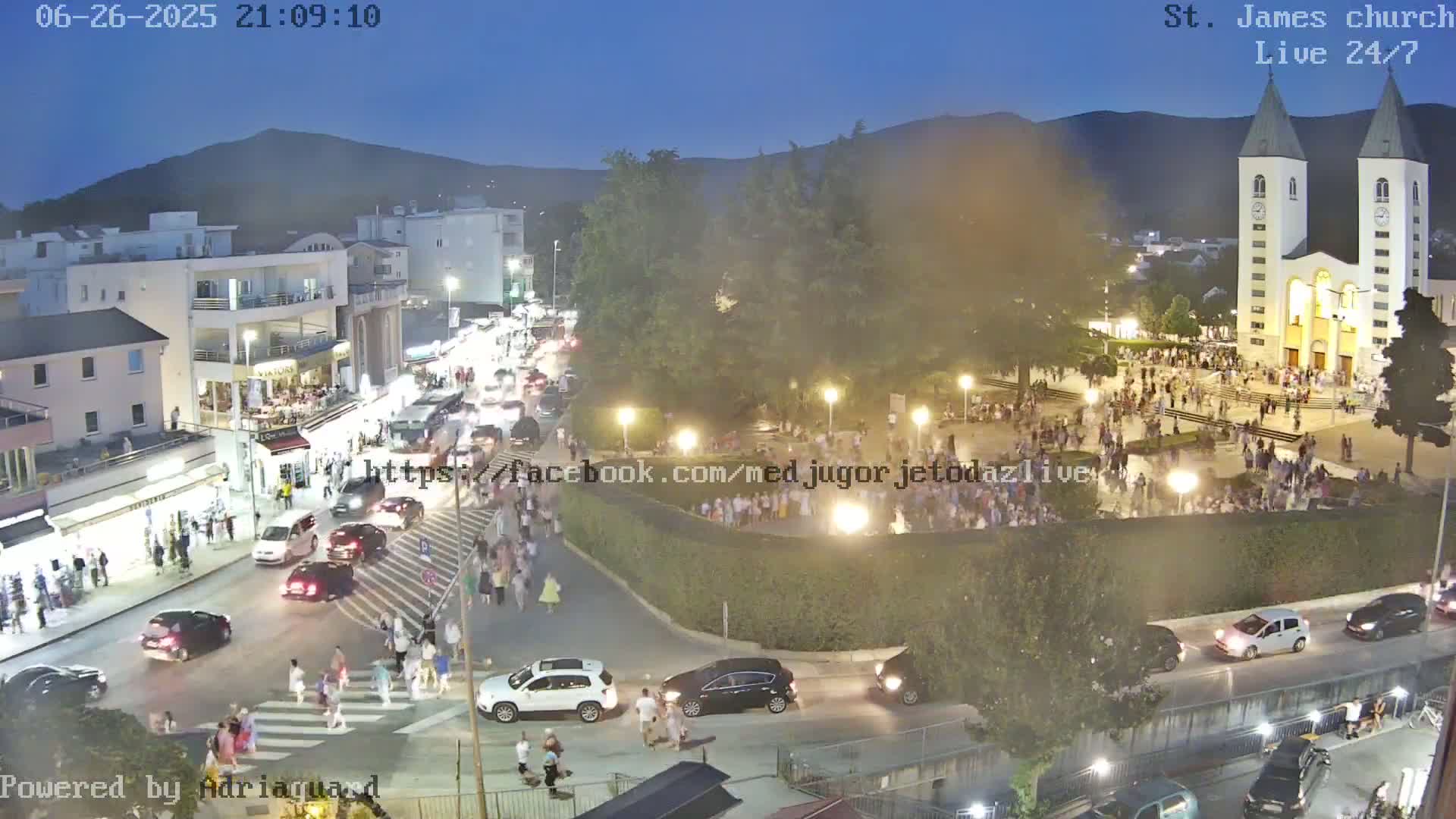 Međugorje,  Church of St. James the Greater (Apostle) Live Cam - Medugorje, Citluk, Herzegovina-Neretva, Federation of Bosnia and Herzegovina, Bosnia and Herzegovina