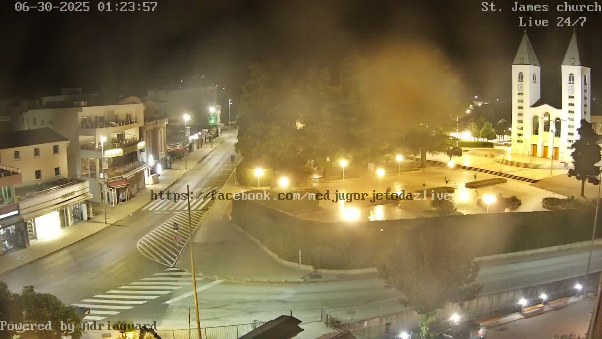 Međugorje,  Church of St. James the Greater (Apostle) Live Cam - Medugorje, Citluk, Herzegovina-Neretva, Federation of Bosnia and Herzegovina, Bosnia and Herzegovina