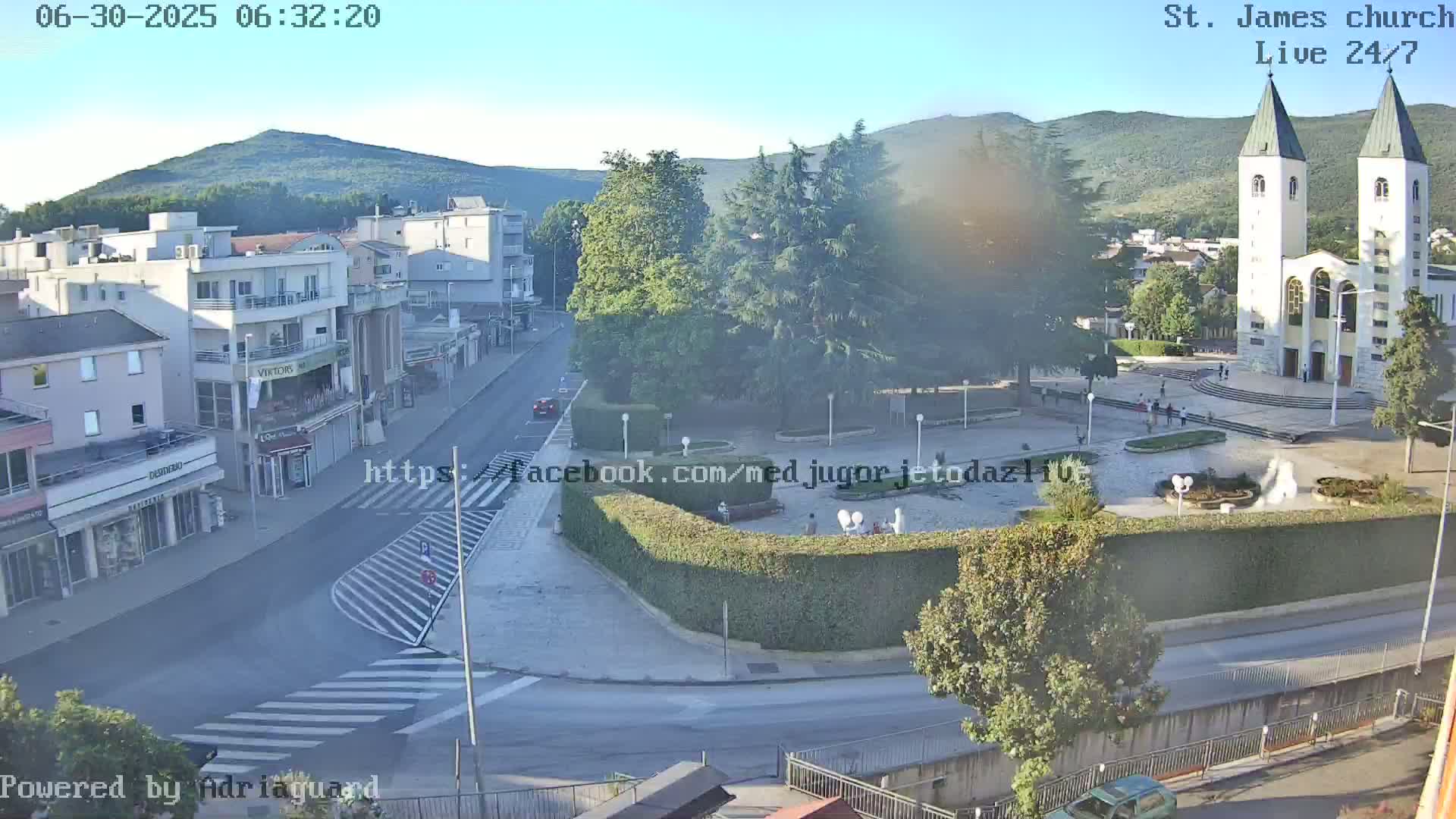 Međugorje,  Church of St. James the Greater (Apostle) Live Cam - Medugorje, Citluk, Herzegovina-Neretva, Federation of Bosnia and Herzegovina, Bosnia and Herzegovina