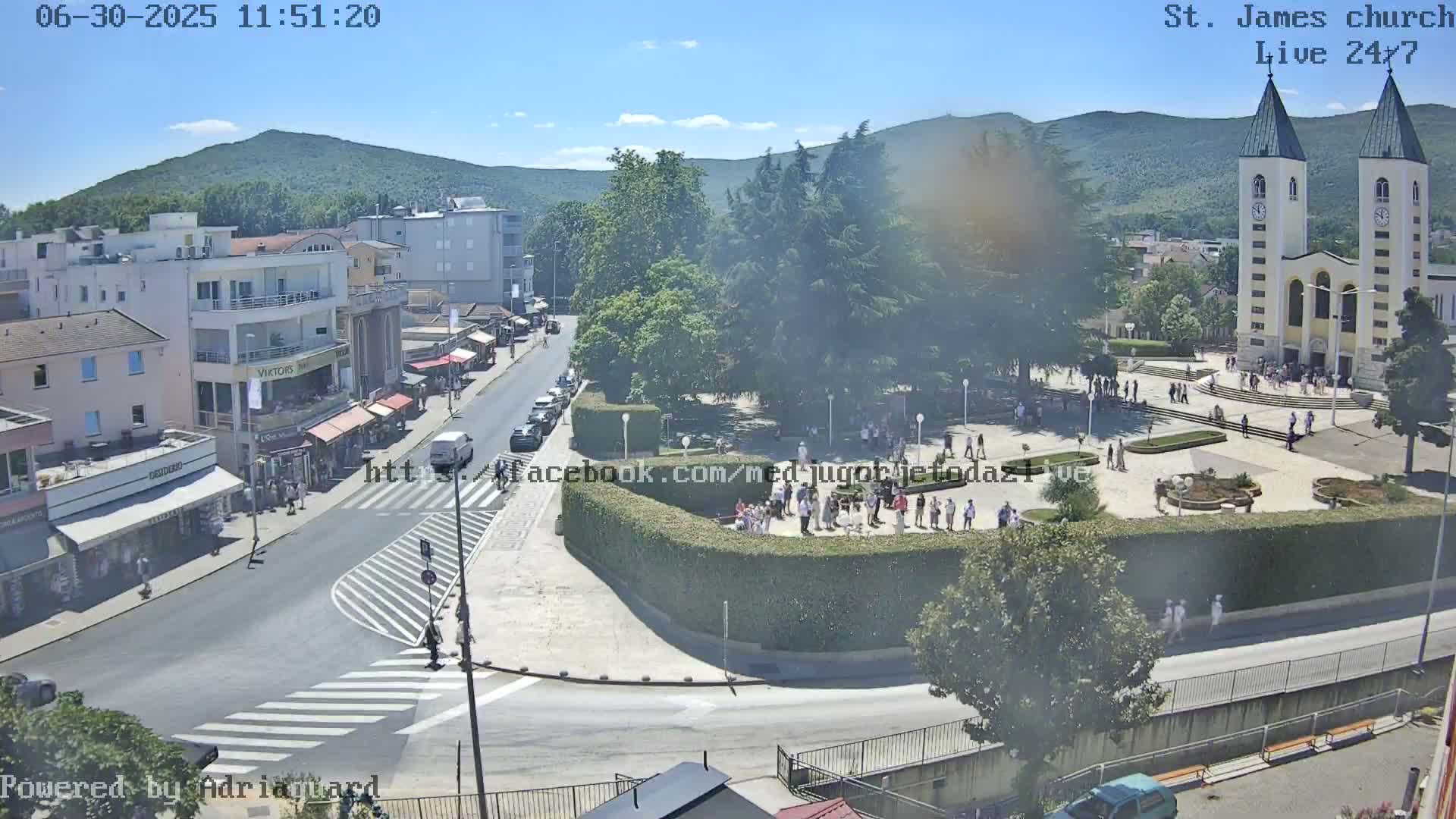 Međugorje,  Church of St. James the Greater (Apostle) Live Cam - Medugorje, Citluk, Herzegovina-Neretva, Federation of Bosnia and Herzegovina, Bosnia and Herzegovina
