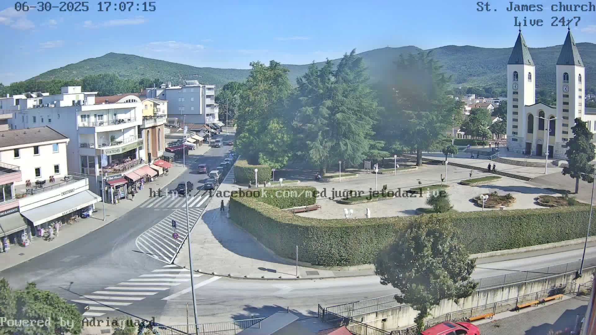 Međugorje,  Church of St. James the Greater (Apostle) Live Cam - Medugorje, Citluk, Herzegovina-Neretva, Federation of Bosnia and Herzegovina, Bosnia and Herzegovina