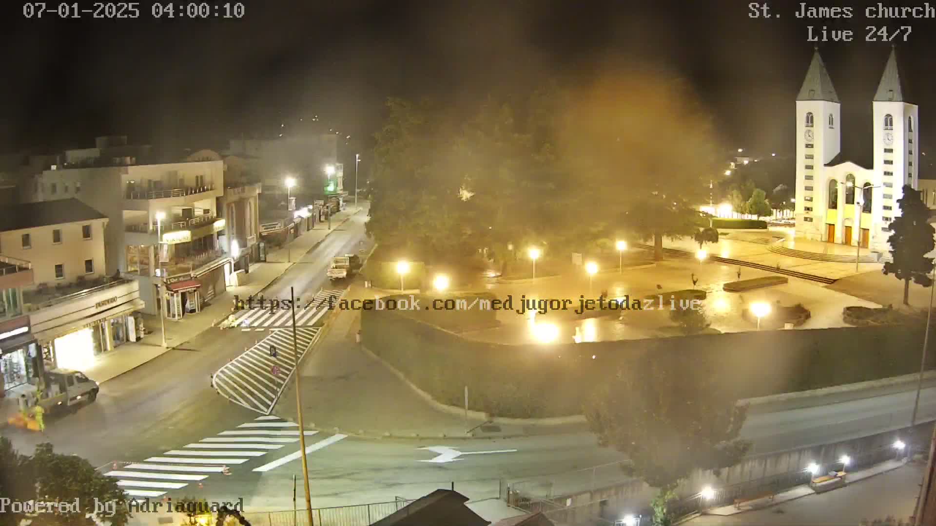 Međugorje,  Church of St. James the Greater (Apostle) Live Cam - Medugorje, Citluk, Herzegovina-Neretva, Federation of Bosnia and Herzegovina, Bosnia and Herzegovina