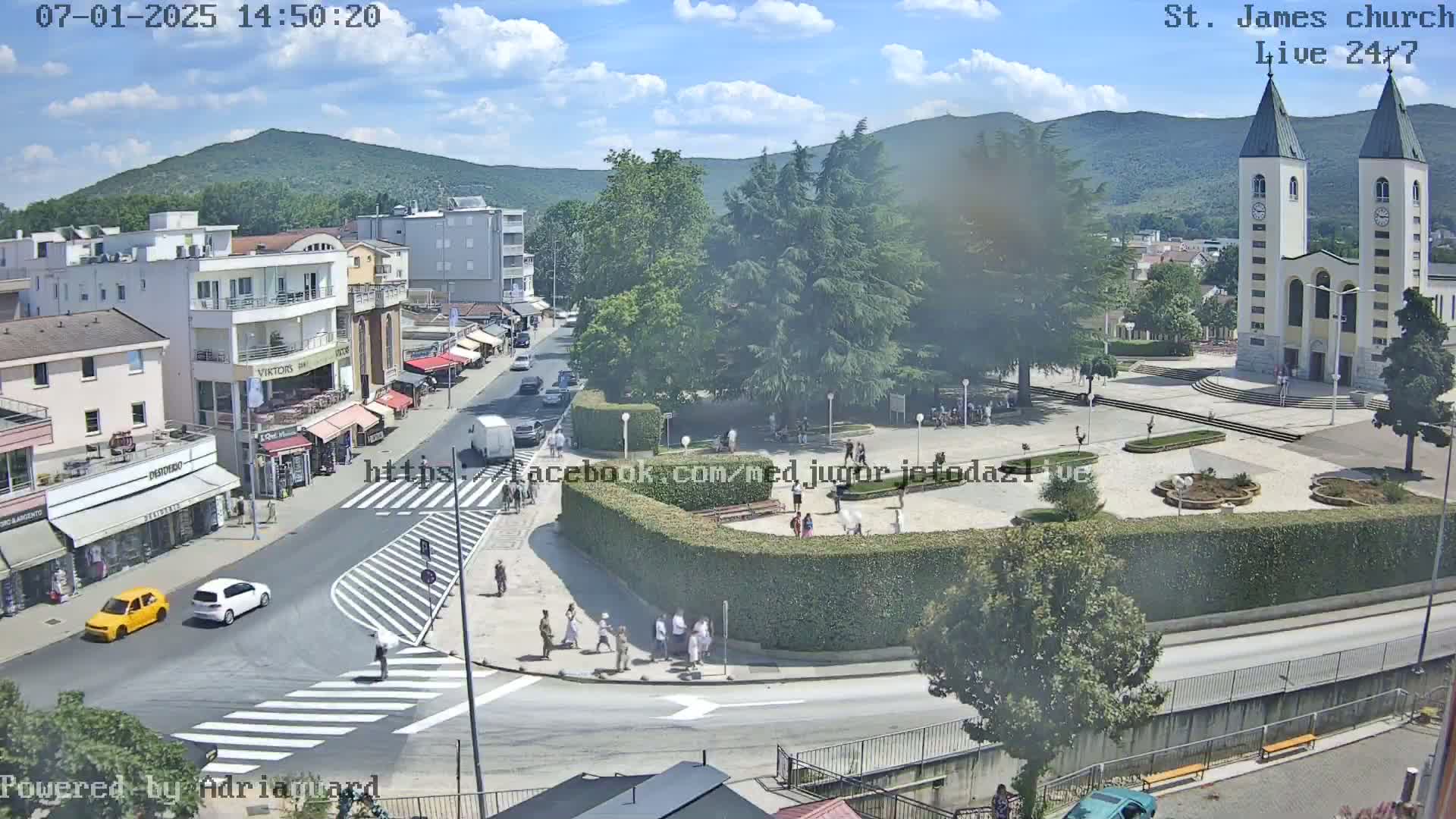 Međugorje,  Church of St. James the Greater (Apostle) Live Cam - Medugorje, Citluk, Herzegovina-Neretva, Federation of Bosnia and Herzegovina, Bosnia and Herzegovina