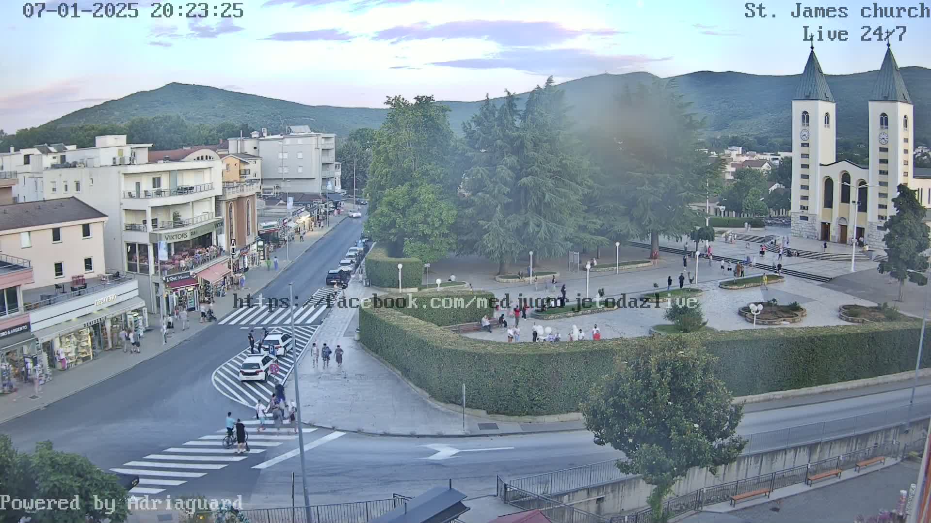 Međugorje,  Church of St. James the Greater (Apostle) Live Cam - Medugorje, Citluk, Herzegovina-Neretva, Federation of Bosnia and Herzegovina, Bosnia and Herzegovina