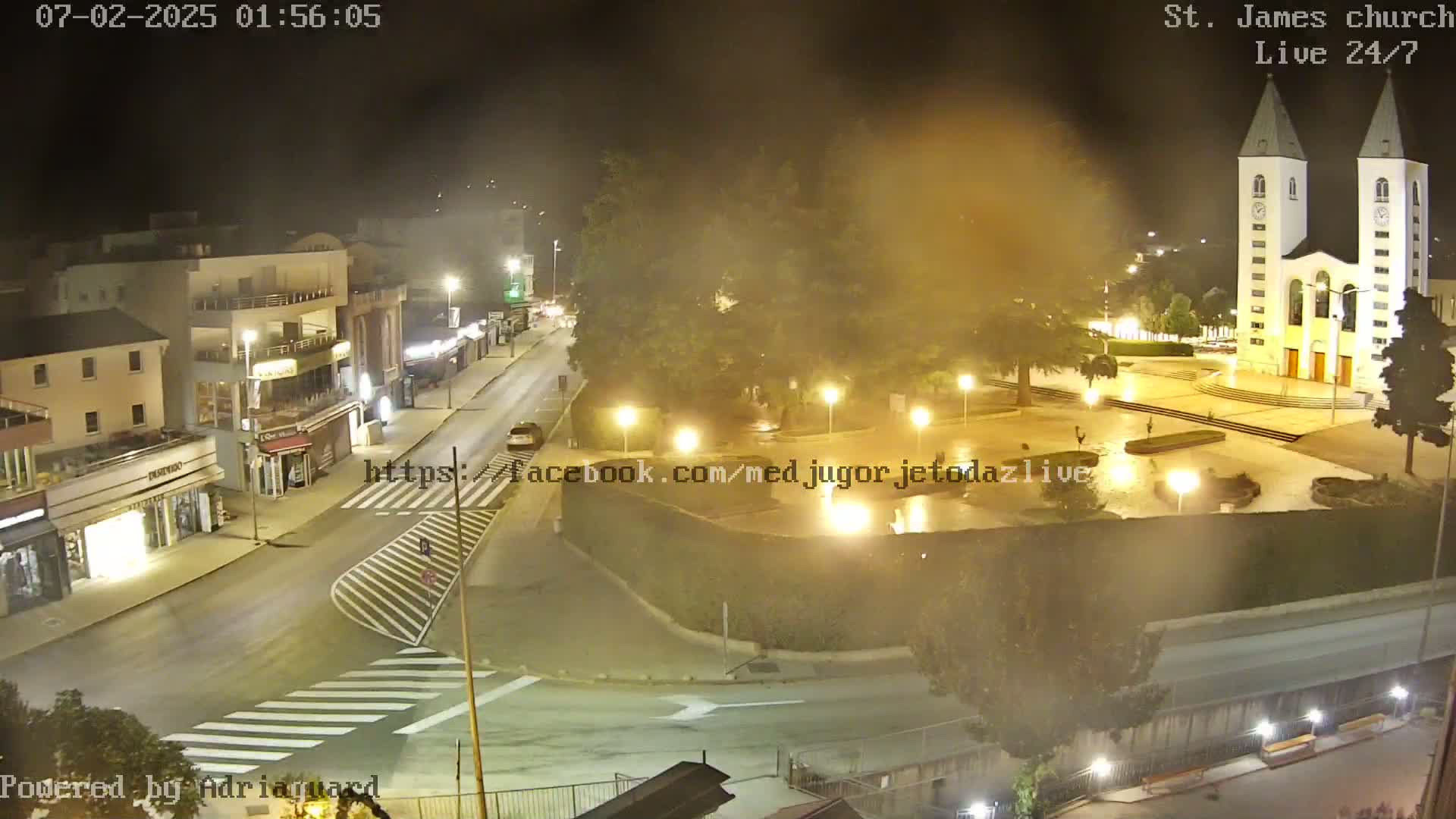 Međugorje,  Church of St. James the Greater (Apostle) Live Cam - Medugorje, Citluk, Herzegovina-Neretva, Federation of Bosnia and Herzegovina, Bosnia and Herzegovina