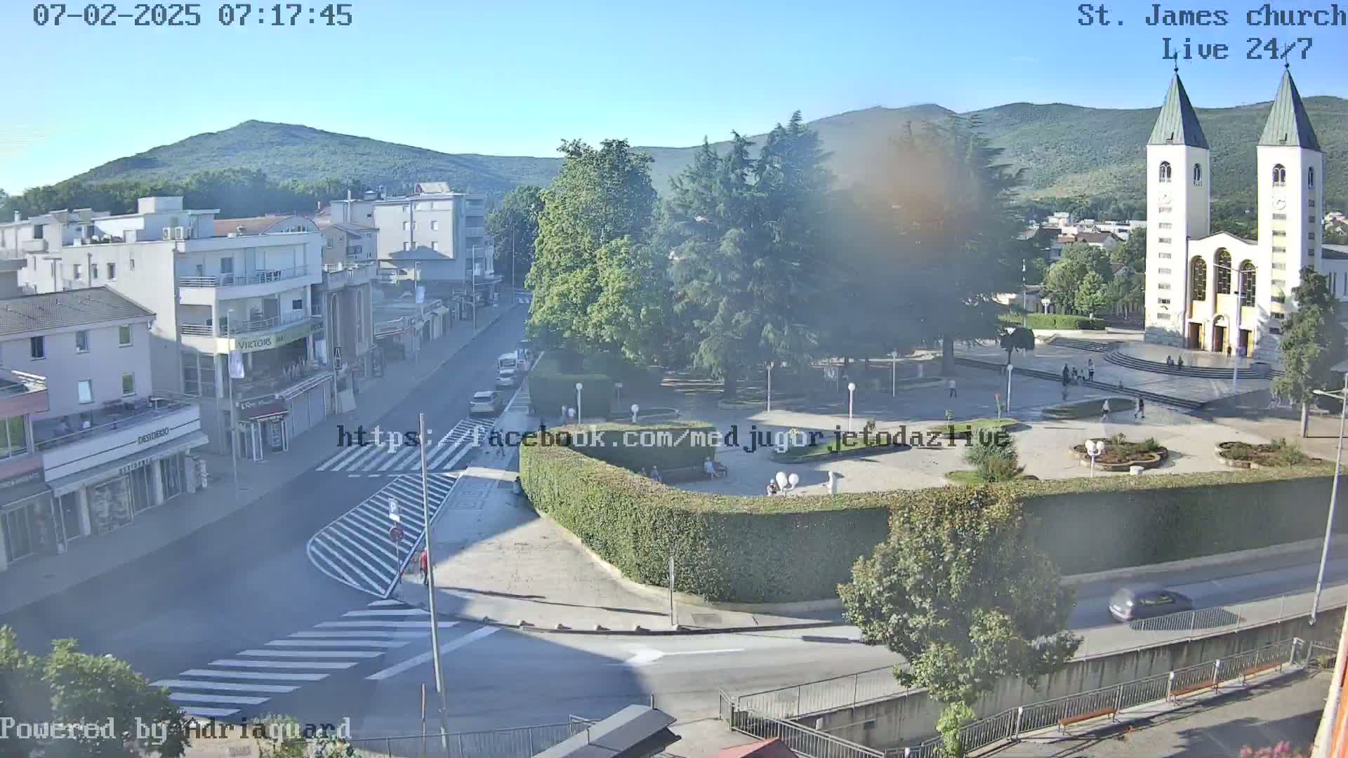 Međugorje,  Church of St. James the Greater (Apostle) Live Cam - Medugorje, Citluk, Herzegovina-Neretva, Federation of Bosnia and Herzegovina, Bosnia and Herzegovina