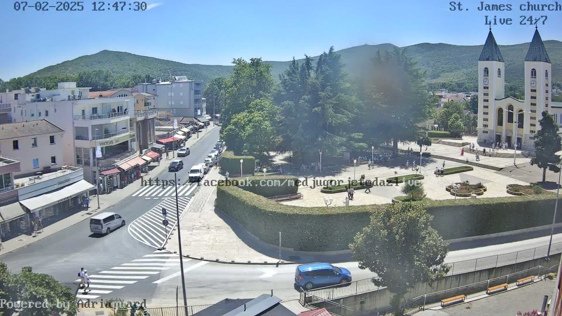 Međugorje,  Church of St. James the Greater (Apostle) Live Cam - Medugorje, Citluk, Herzegovina-Neretva, Federation of Bosnia and Herzegovina, Bosnia and Herzegovina