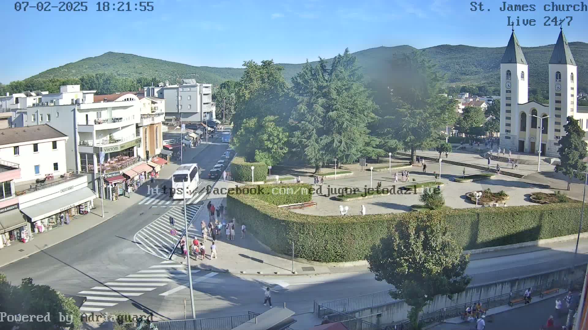 Međugorje,  Church of St. James the Greater (Apostle) Live Cam - Medugorje, Citluk, Herzegovina-Neretva, Federation of Bosnia and Herzegovina, Bosnia and Herzegovina