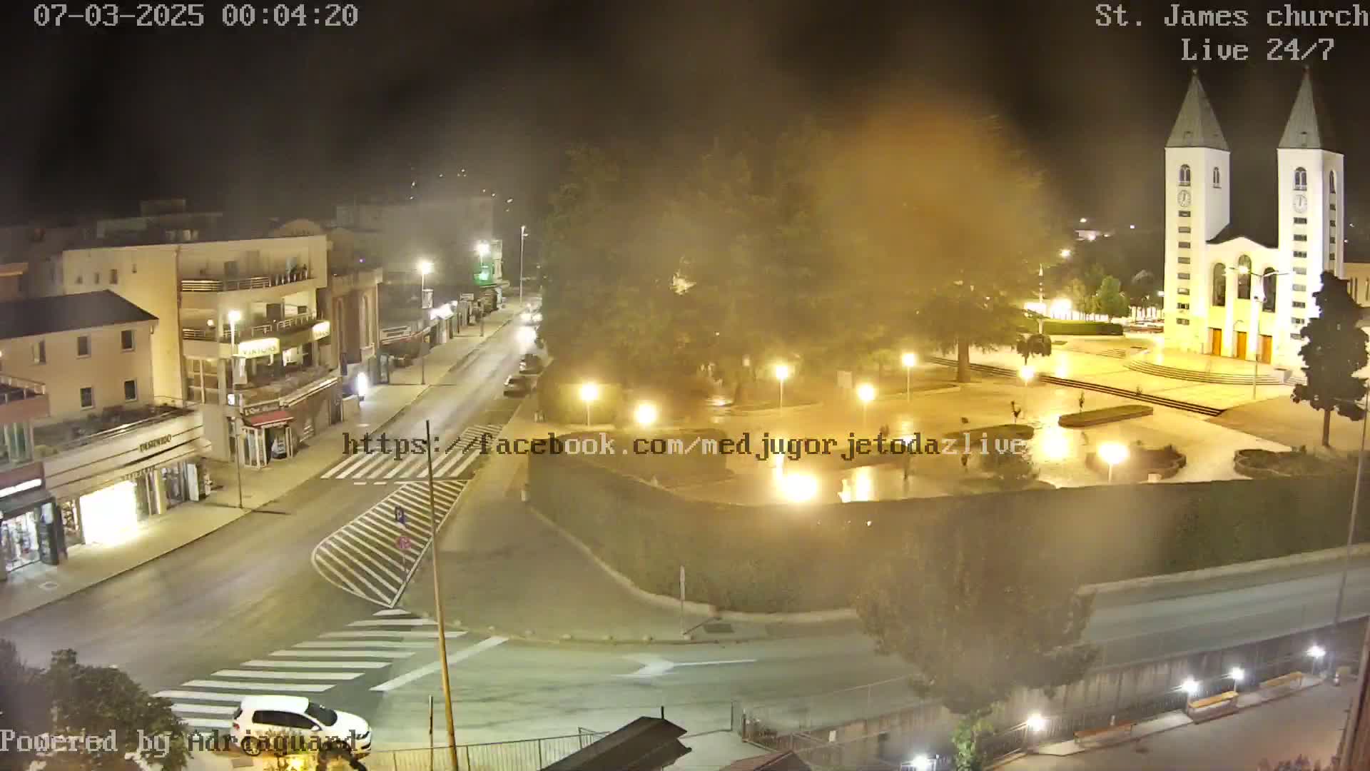 Međugorje,  Church of St. James the Greater (Apostle) Live Cam - Medugorje, Citluk, Herzegovina-Neretva, Federation of Bosnia and Herzegovina, Bosnia and Herzegovina