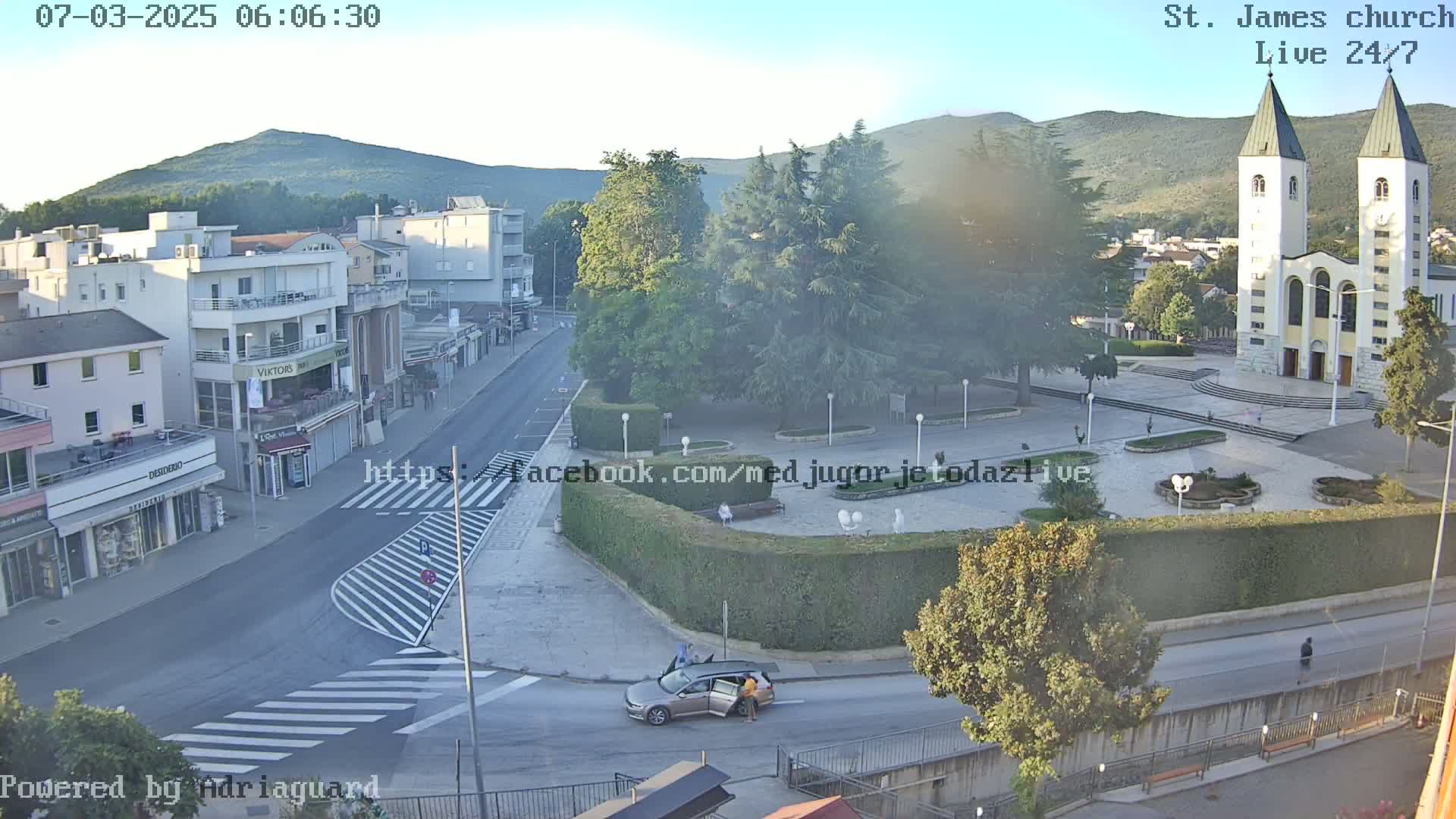 Međugorje,  Church of St. James the Greater (Apostle) Live Cam - Medugorje, Citluk, Herzegovina-Neretva, Federation of Bosnia and Herzegovina, Bosnia and Herzegovina