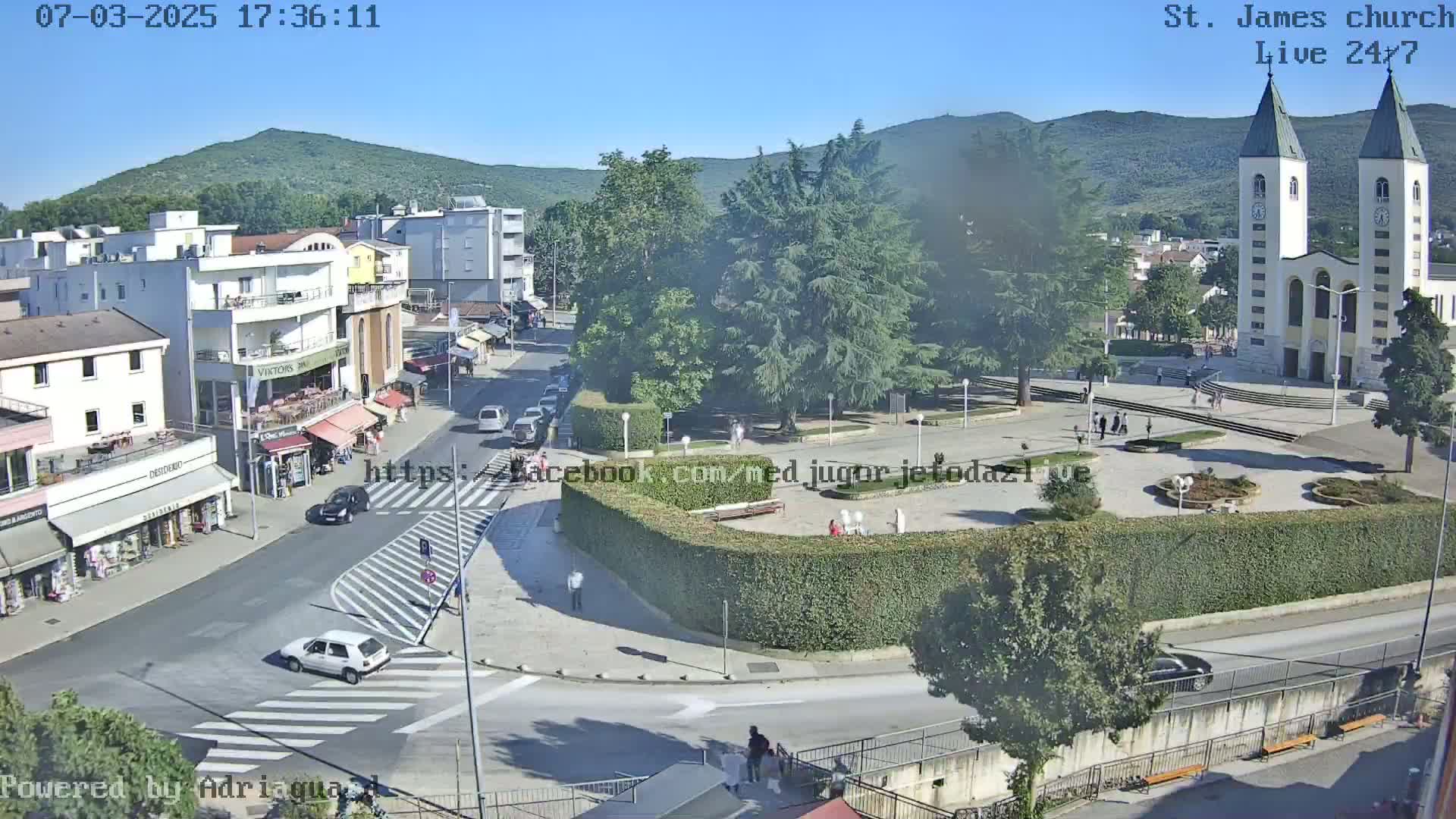 Međugorje,  Church of St. James the Greater (Apostle) Live Cam - Medugorje, Citluk, Herzegovina-Neretva, Federation of Bosnia and Herzegovina, Bosnia and Herzegovina