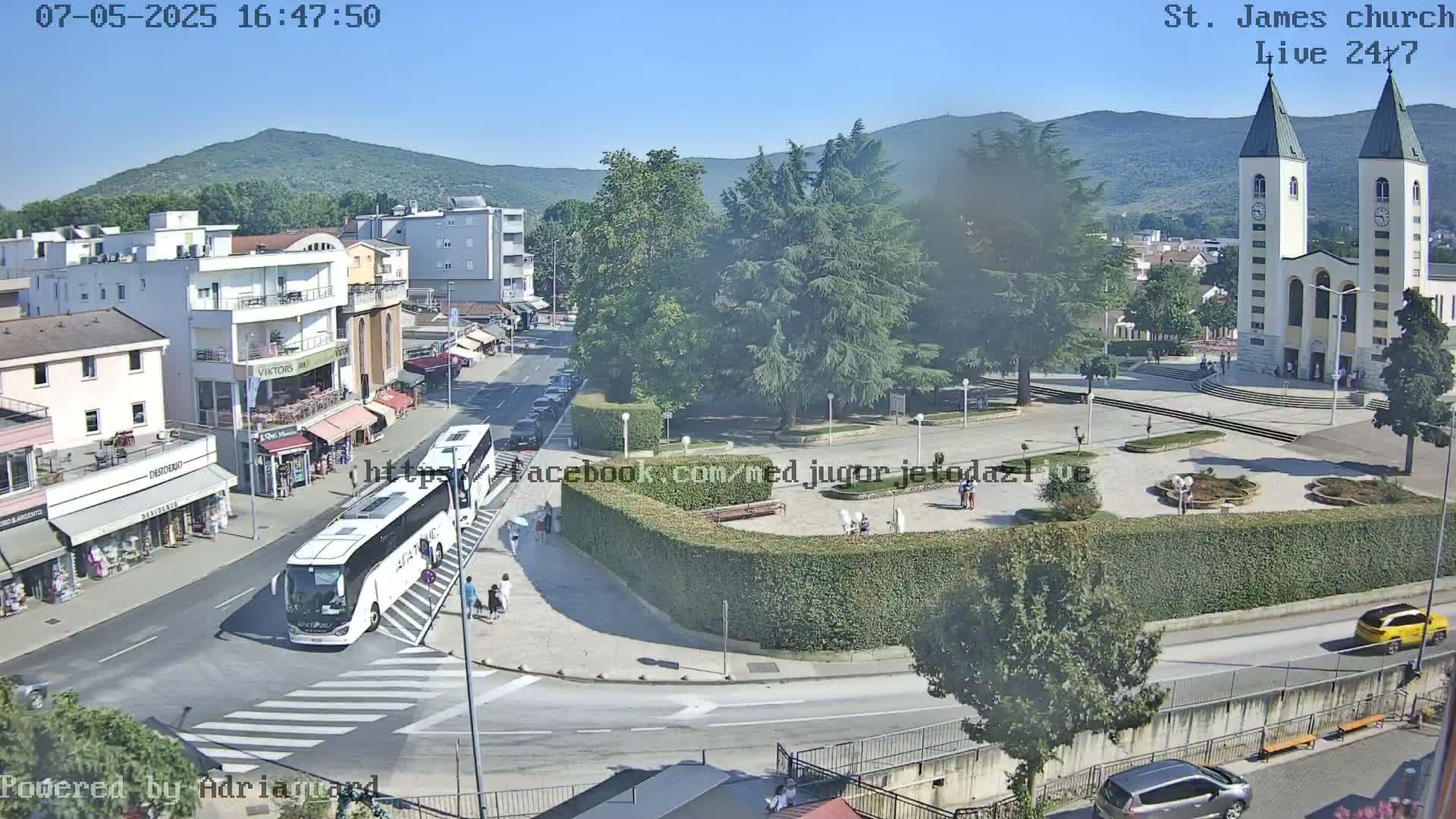 Međugorje,  Church of St. James the Greater (Apostle) Live Cam - Medugorje, Citluk, Herzegovina-Neretva, Federation of Bosnia and Herzegovina, Bosnia and Herzegovina
