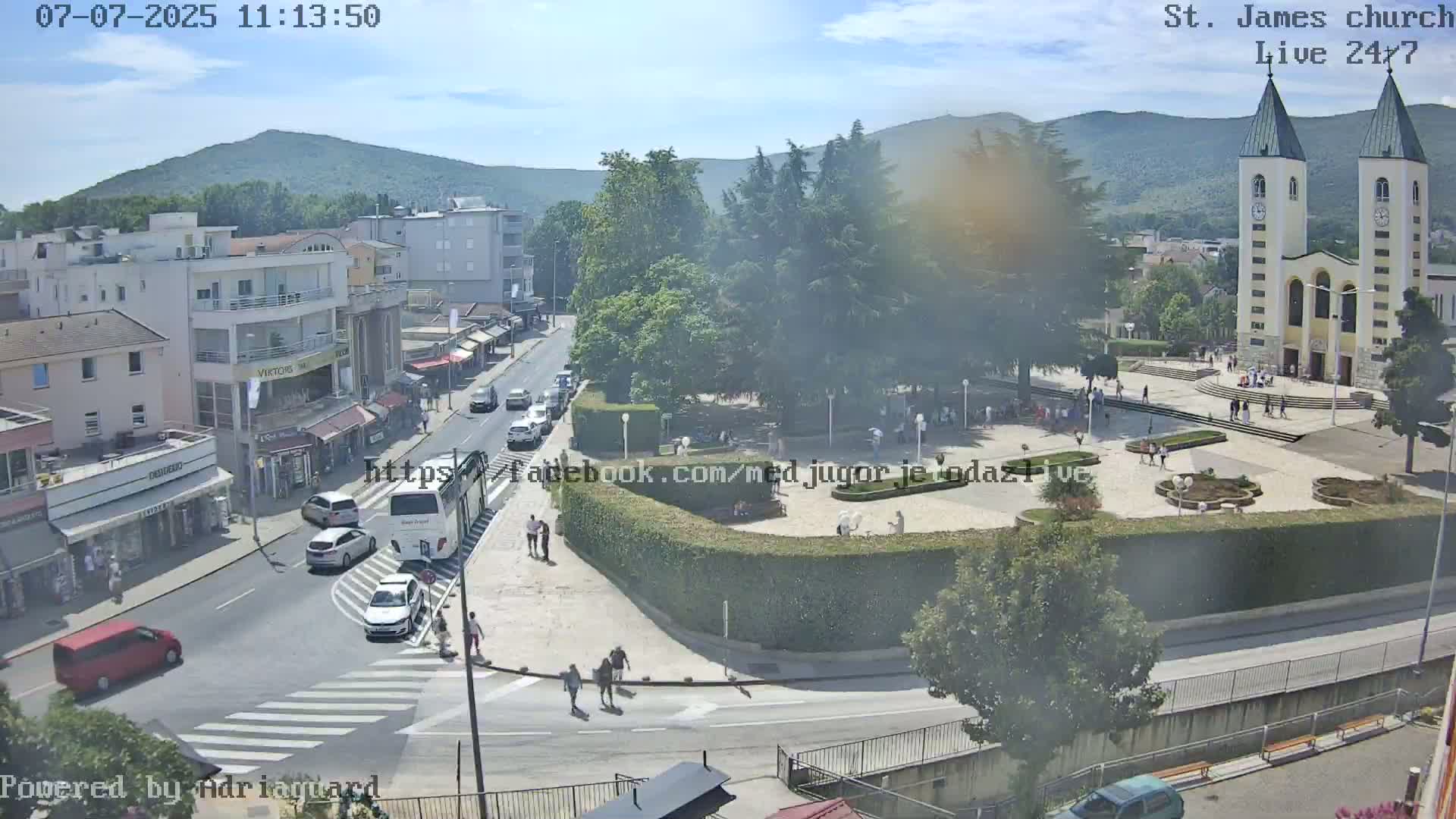 Međugorje,  Church of St. James the Greater (Apostle) Live Cam - Medugorje, Citluk, Herzegovina-Neretva, Federation of Bosnia and Herzegovina, Bosnia and Herzegovina