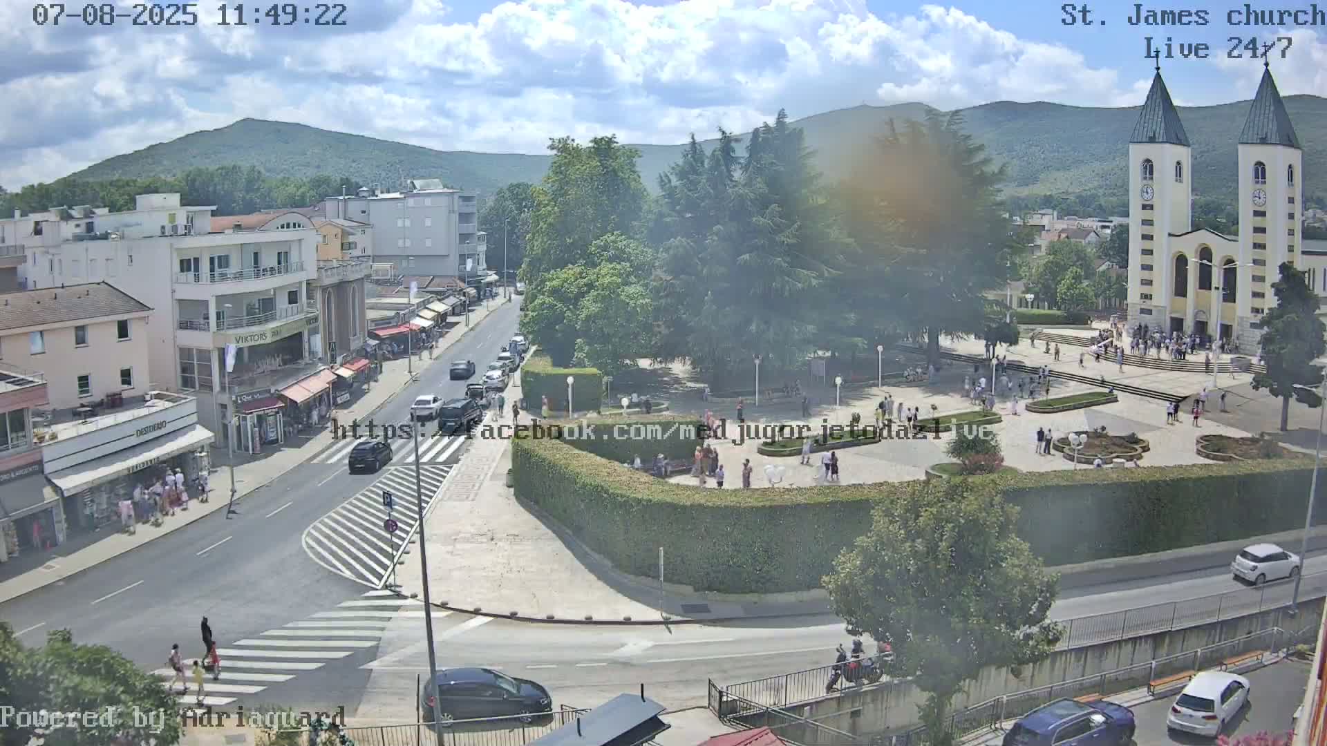Međugorje,  Church of St. James the Greater (Apostle) Live Cam - Medugorje, Citluk, Herzegovina-Neretva, Federation of Bosnia and Herzegovina, Bosnia and Herzegovina