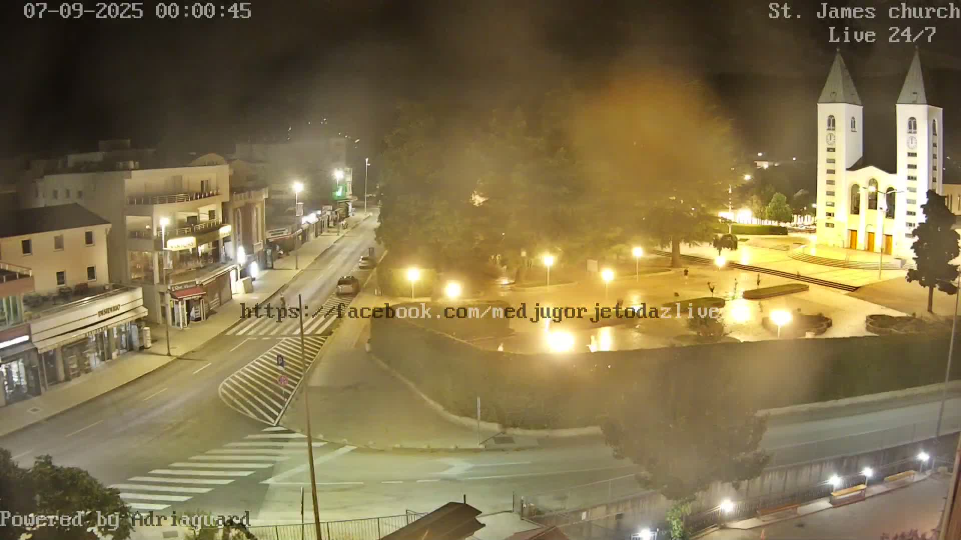 Međugorje,  Church of St. James the Greater (Apostle) Live Cam - Medugorje, Citluk, Herzegovina-Neretva, Federation of Bosnia and Herzegovina, Bosnia and Herzegovina
