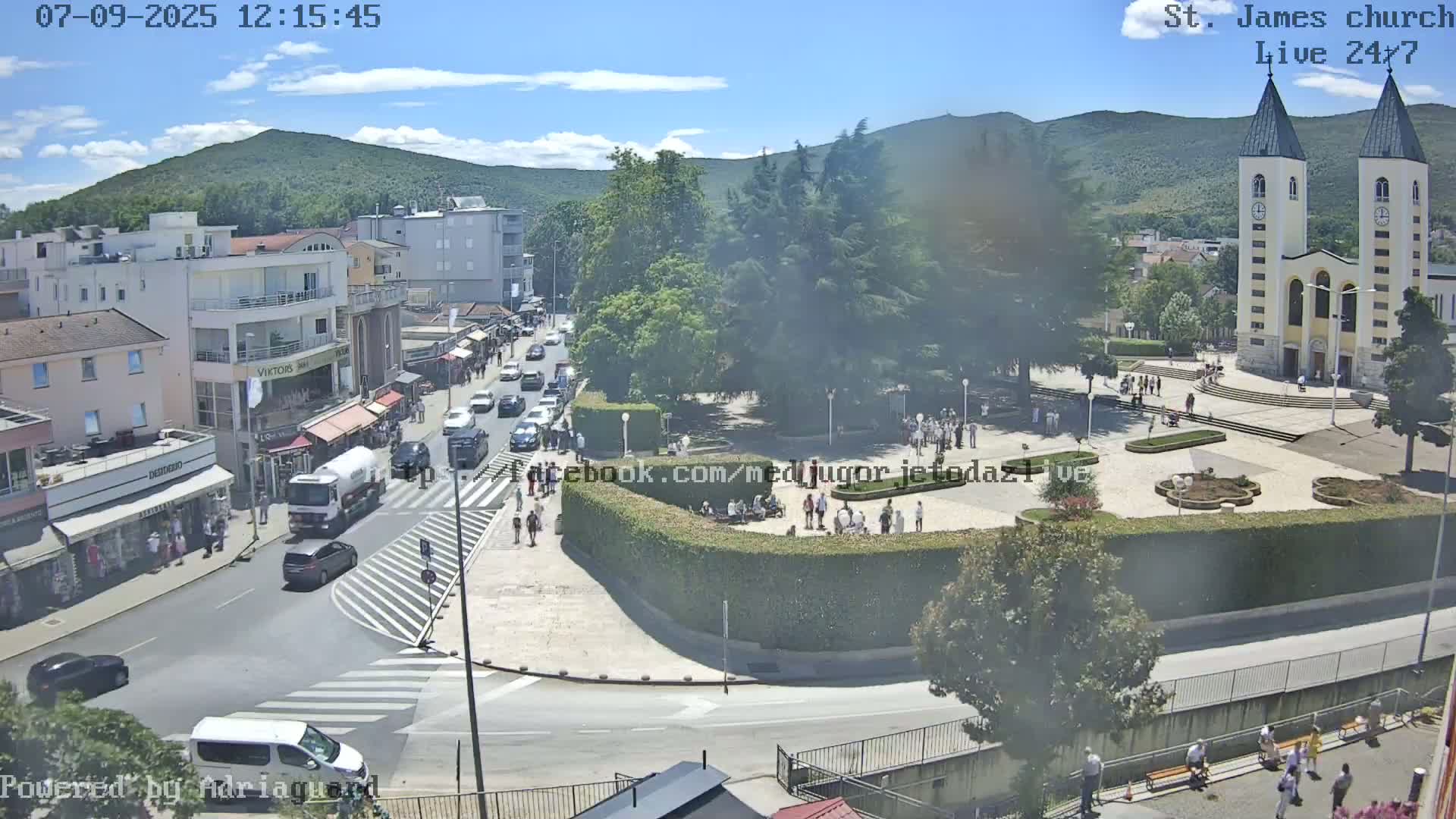 Međugorje,  Church of St. James the Greater (Apostle) Live Cam - Medugorje, Citluk, Herzegovina-Neretva, Federation of Bosnia and Herzegovina, Bosnia and Herzegovina