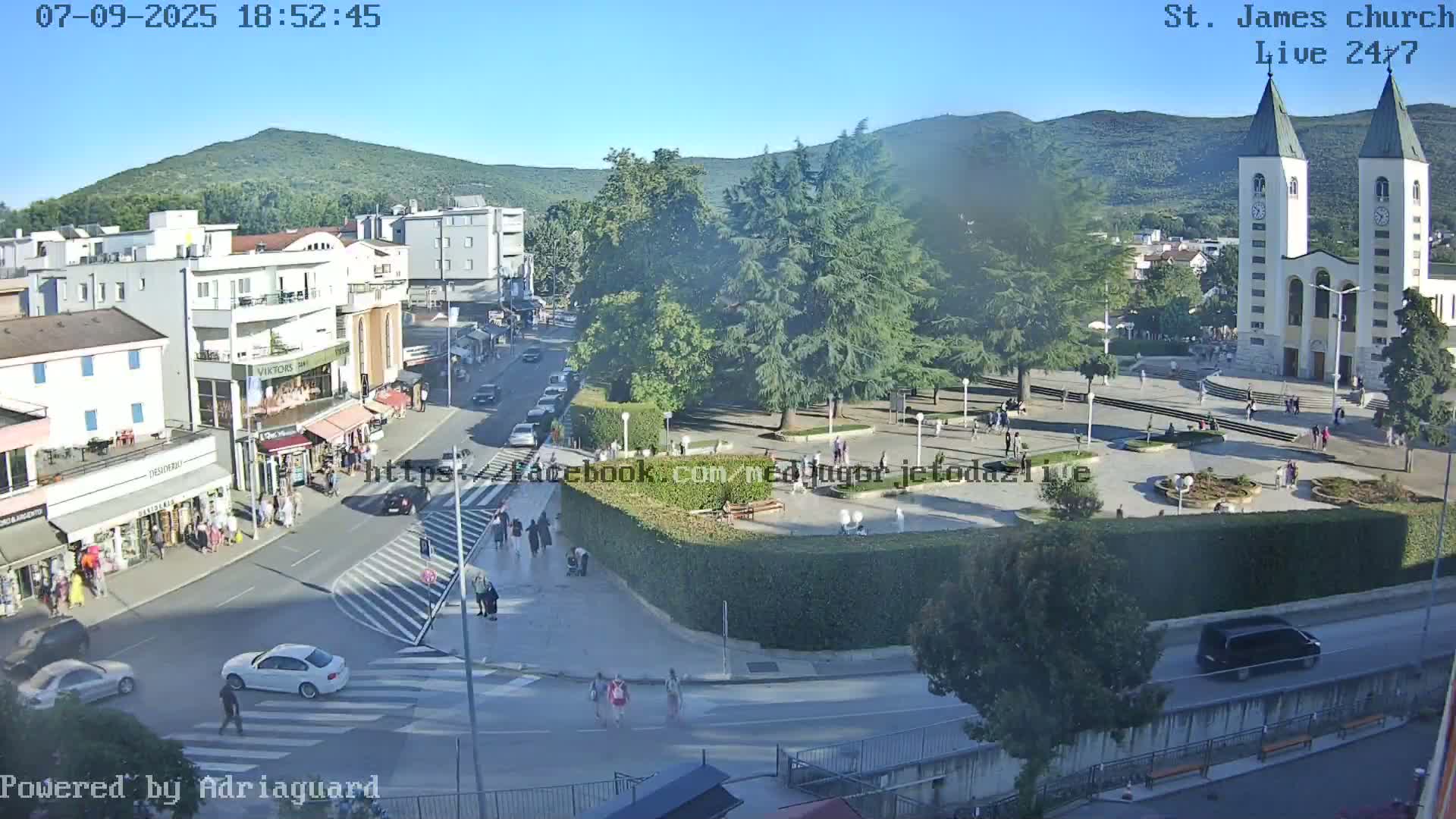 Međugorje,  Church of St. James the Greater (Apostle) Live Cam - Medugorje, Citluk, Herzegovina-Neretva, Federation of Bosnia and Herzegovina, Bosnia and Herzegovina