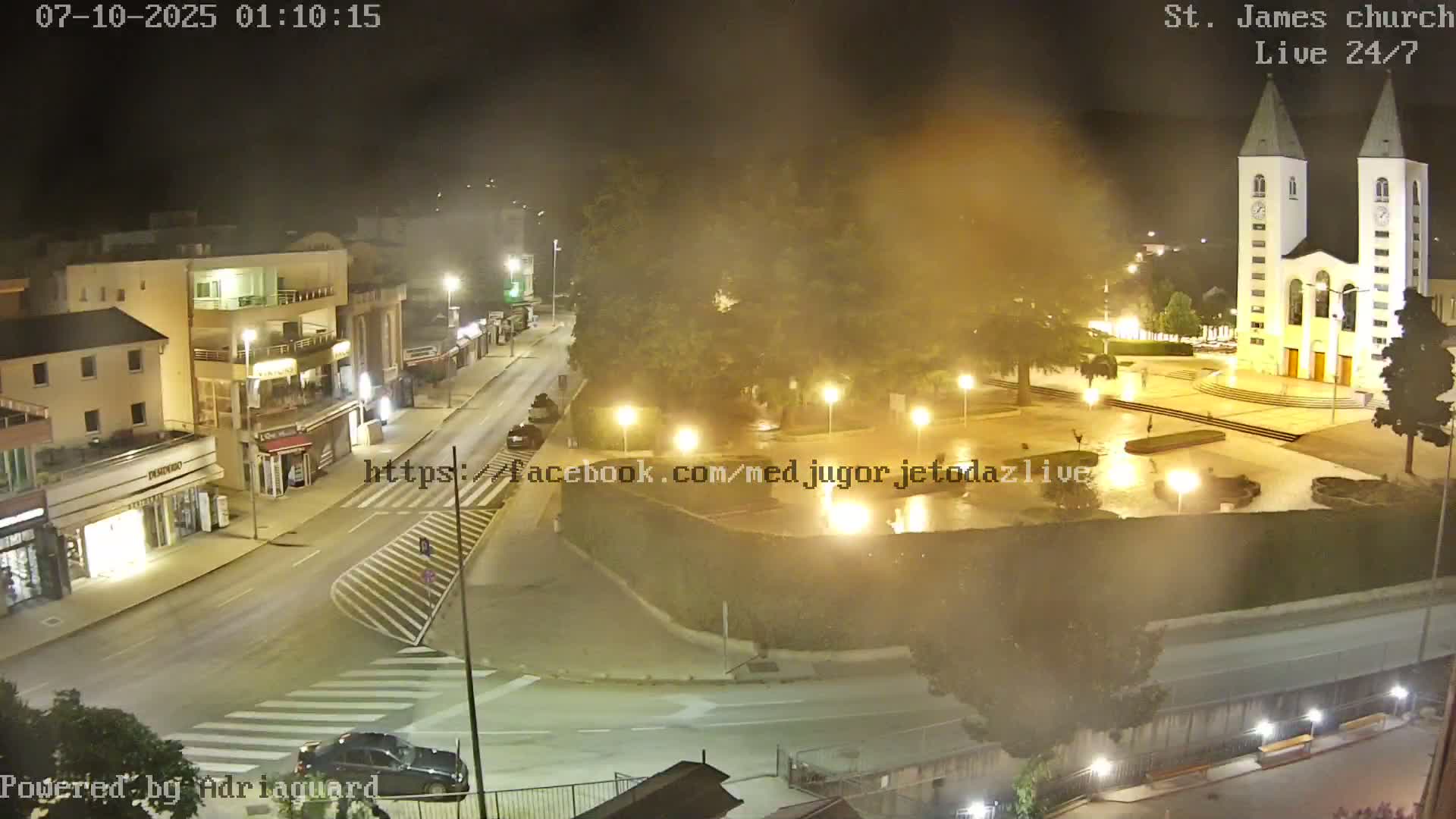 Međugorje,  Church of St. James the Greater (Apostle) Live Cam - Medugorje, Citluk, Herzegovina-Neretva, Federation of Bosnia and Herzegovina, Bosnia and Herzegovina