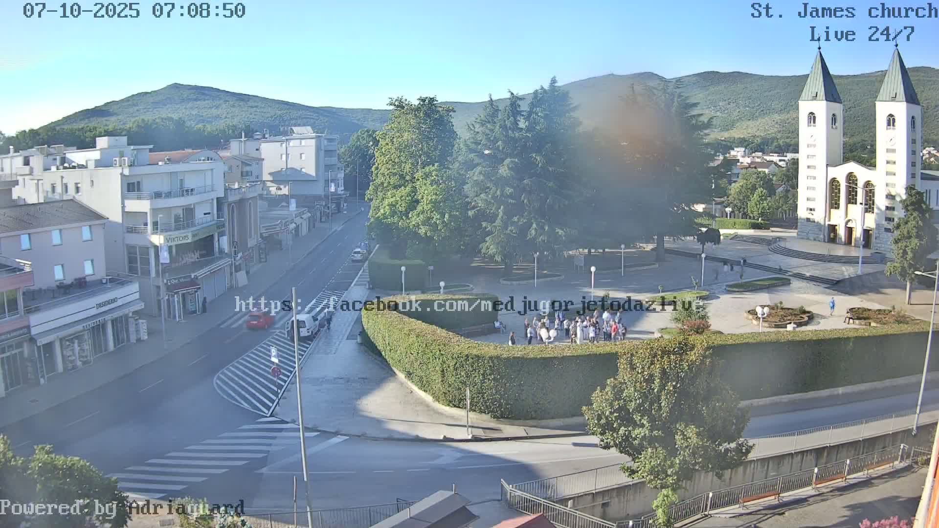Međugorje,  Church of St. James the Greater (Apostle) Live Cam - Medugorje, Citluk, Herzegovina-Neretva, Federation of Bosnia and Herzegovina, Bosnia and Herzegovina