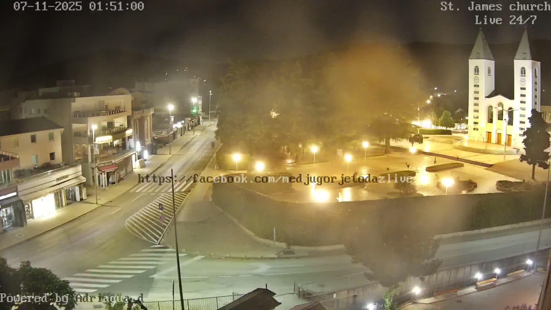 Međugorje,  Church of St. James the Greater (Apostle) Live Cam - Medugorje, Citluk, Herzegovina-Neretva, Federation of Bosnia and Herzegovina, Bosnia and Herzegovina
