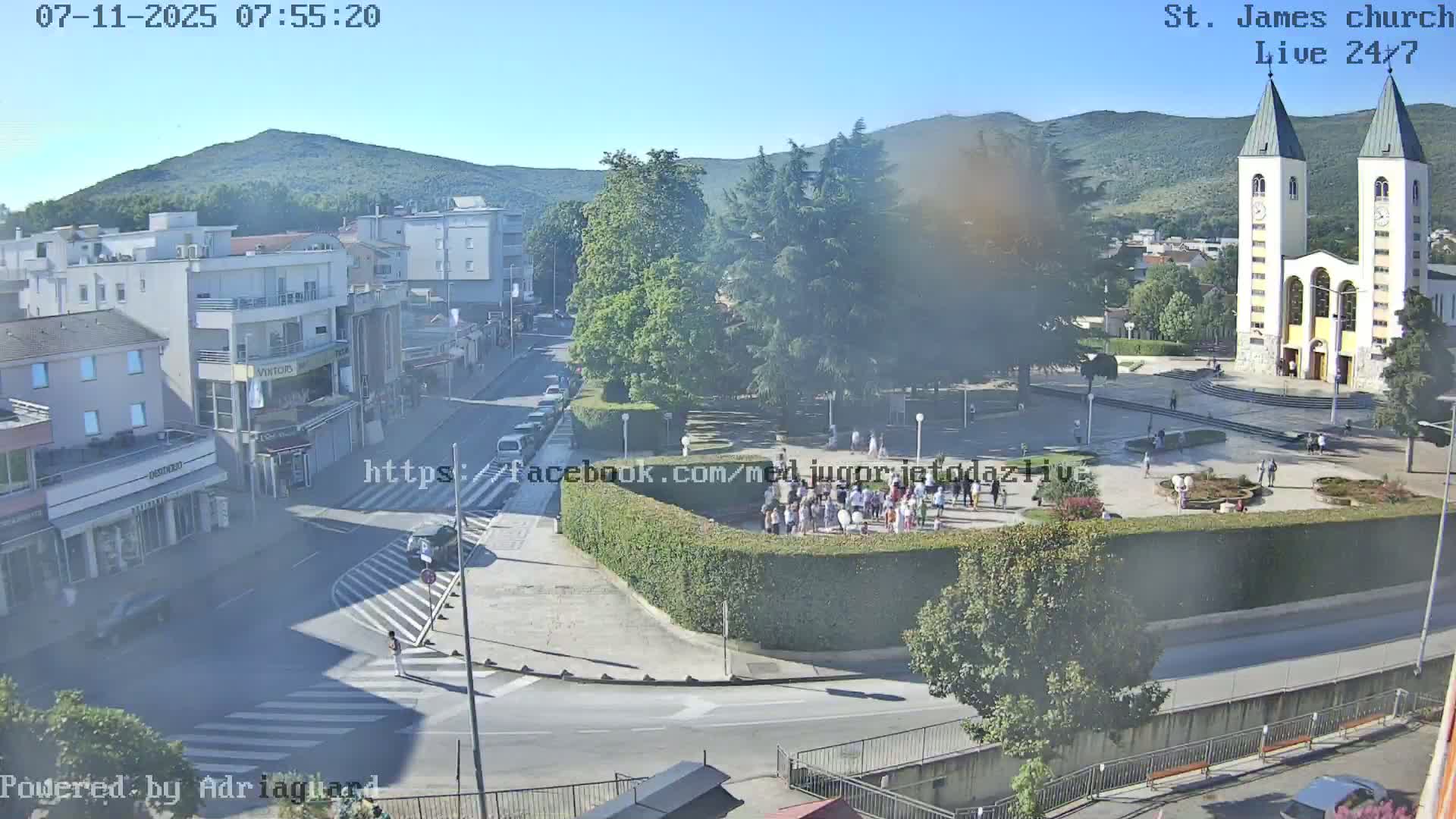 Međugorje,  Church of St. James the Greater (Apostle) Live Cam - Medugorje, Citluk, Herzegovina-Neretva, Federation of Bosnia and Herzegovina, Bosnia and Herzegovina