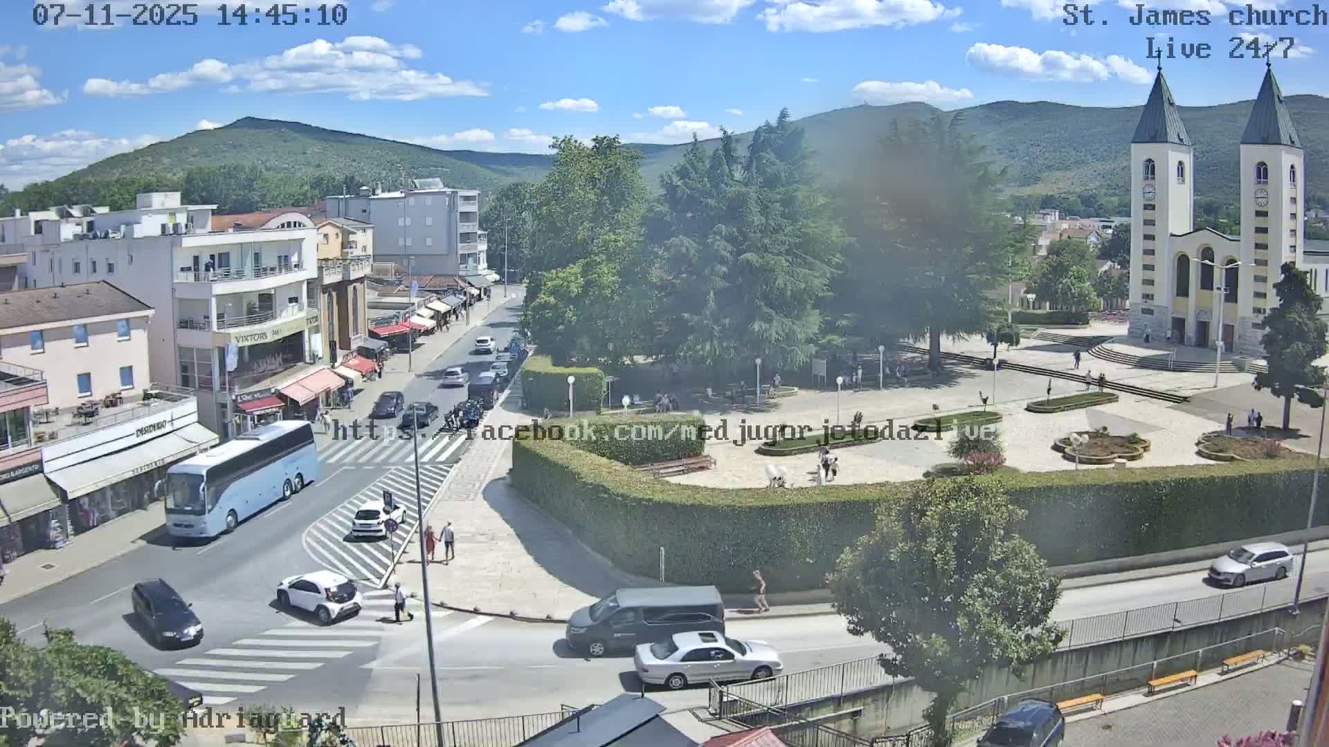 Međugorje,  Church of St. James the Greater (Apostle) Live Cam - Medugorje, Citluk, Herzegovina-Neretva, Federation of Bosnia and Herzegovina, Bosnia and Herzegovina