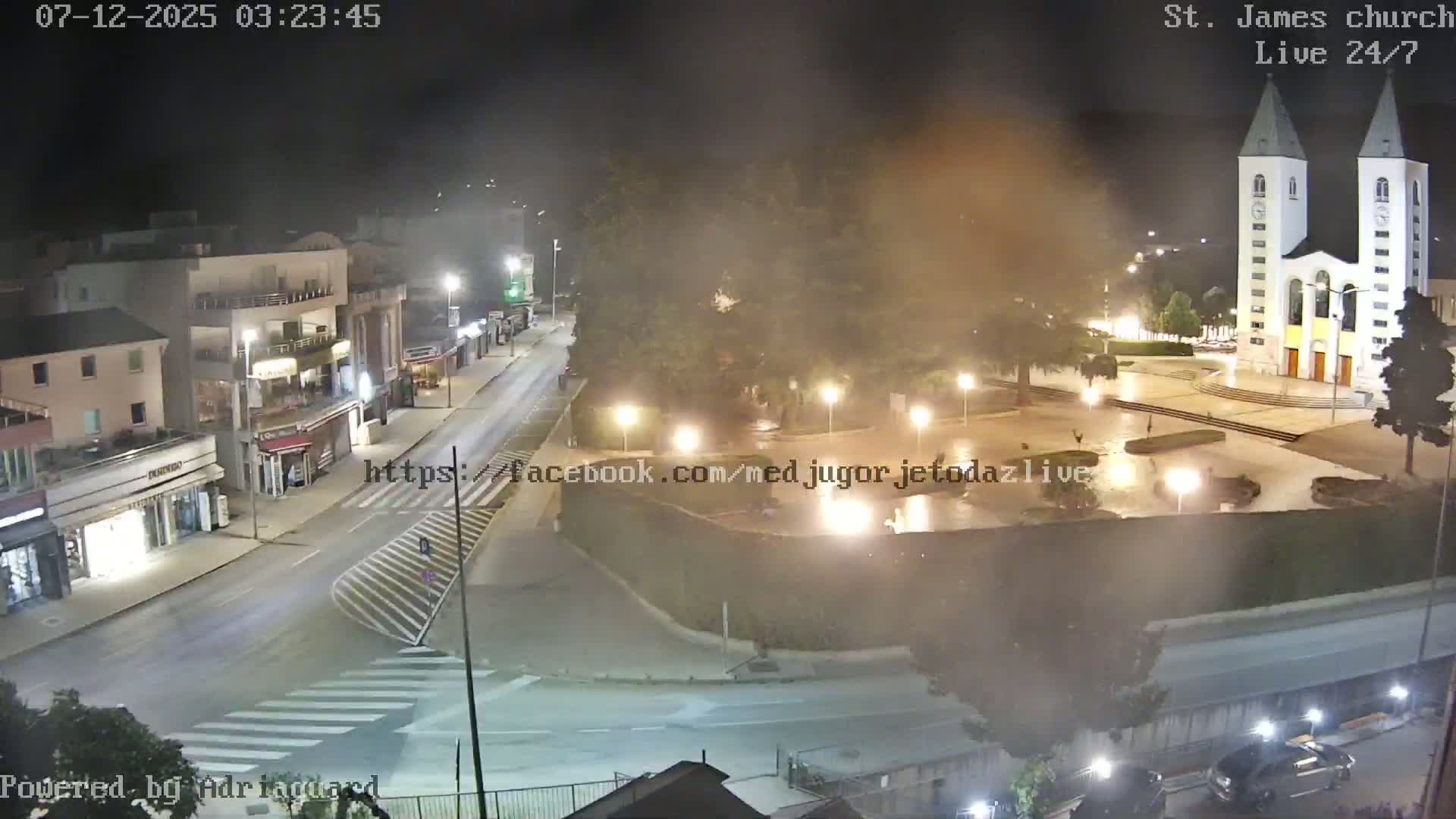 Međugorje,  Church of St. James the Greater (Apostle) Live Cam - Medugorje, Citluk, Herzegovina-Neretva, Federation of Bosnia and Herzegovina, Bosnia and Herzegovina