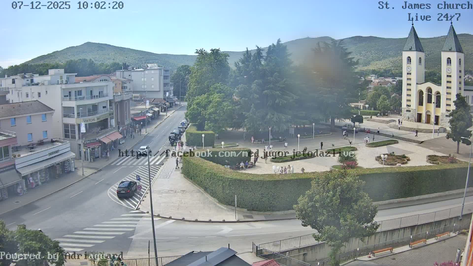 Međugorje,  Church of St. James the Greater (Apostle) Live Cam - Medugorje, Citluk, Herzegovina-Neretva, Federation of Bosnia and Herzegovina, Bosnia and Herzegovina