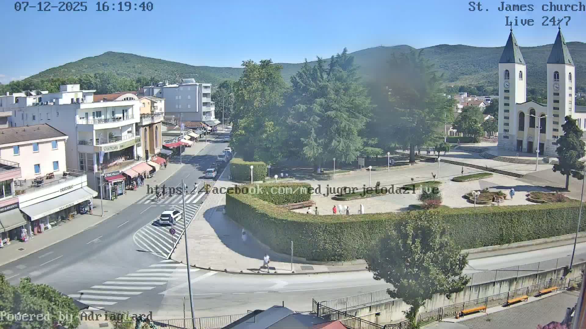 Međugorje,  Church of St. James the Greater (Apostle) Live Cam - Medugorje, Citluk, Herzegovina-Neretva, Federation of Bosnia and Herzegovina, Bosnia and Herzegovina
