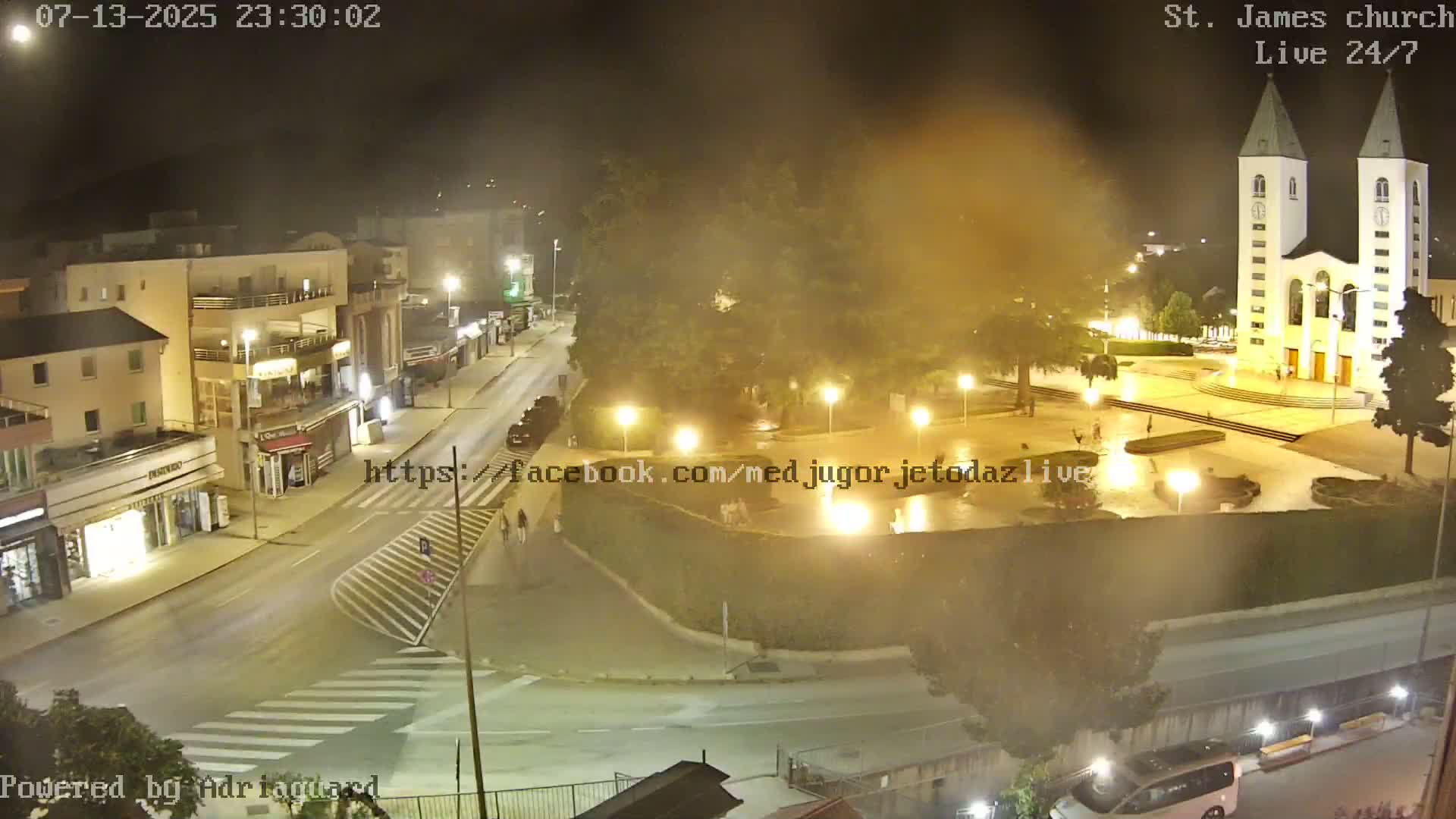 Međugorje,  Church of St. James the Greater (Apostle) Live Cam - Medugorje, Citluk, Herzegovina-Neretva, Federation of Bosnia and Herzegovina, Bosnia and Herzegovina