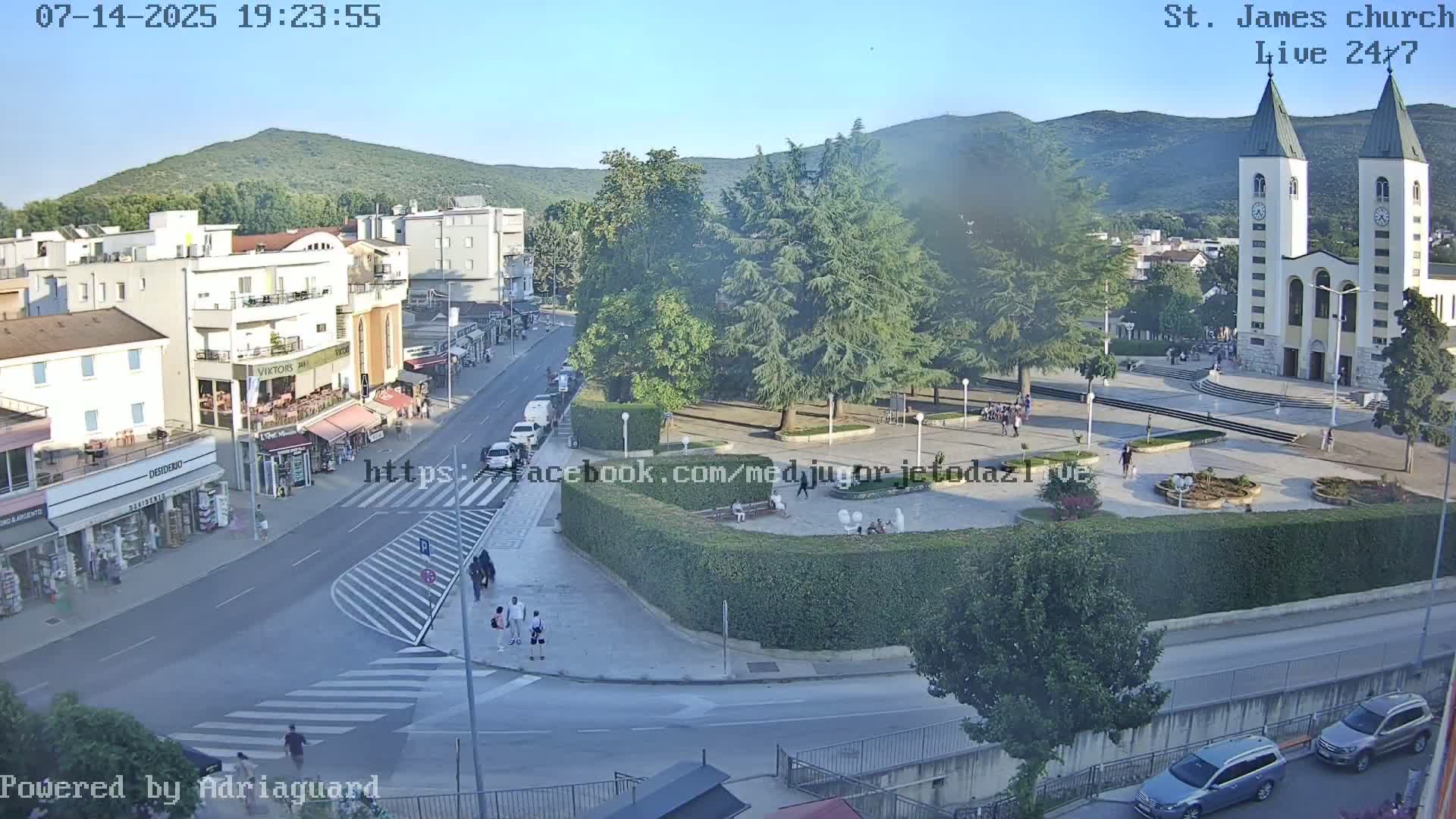 Međugorje,  Church of St. James the Greater (Apostle) Live Cam - Medugorje, Citluk, Herzegovina-Neretva, Federation of Bosnia and Herzegovina, Bosnia and Herzegovina