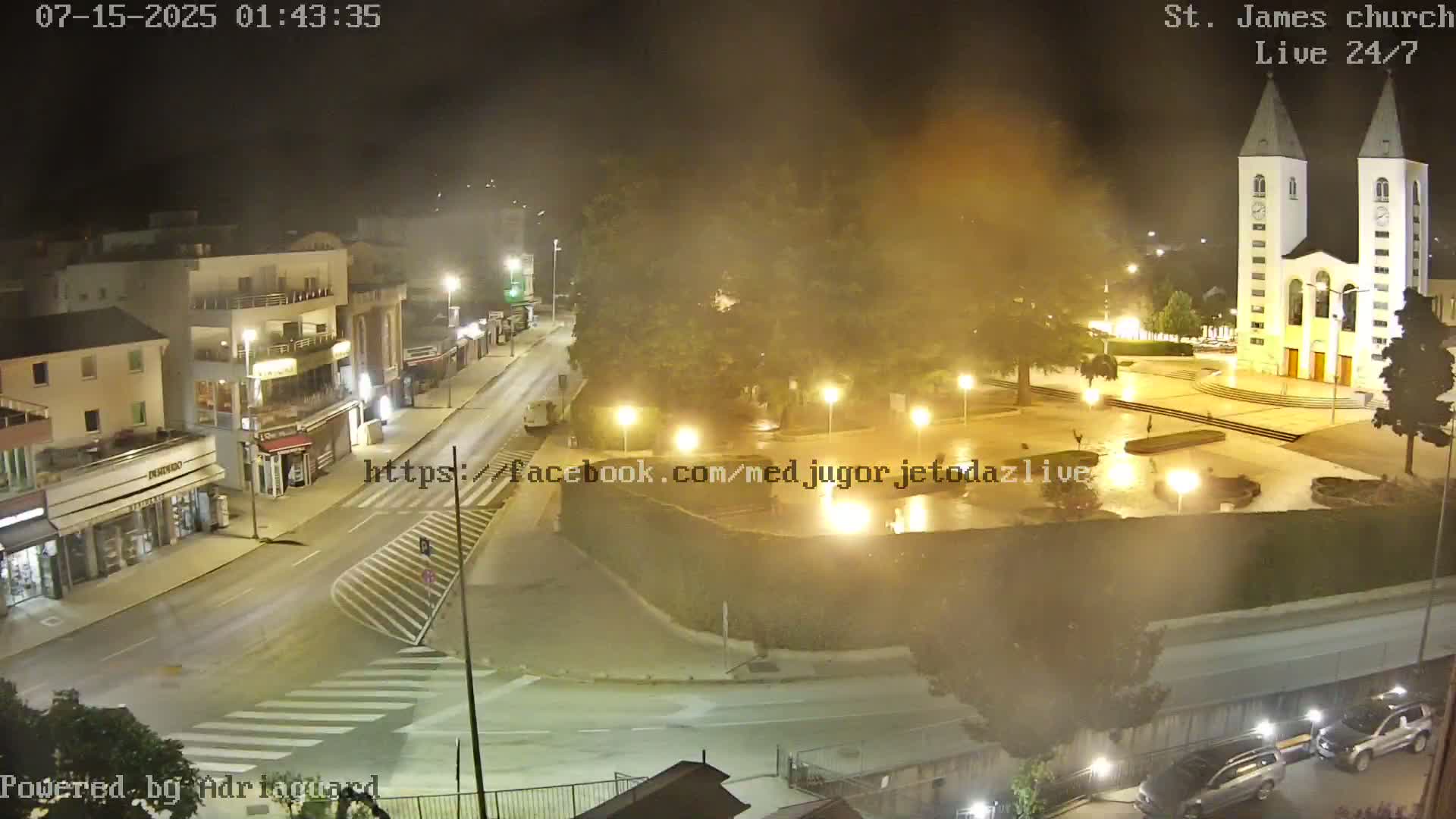 Međugorje,  Church of St. James the Greater (Apostle) Live Cam - Medugorje, Citluk, Herzegovina-Neretva, Federation of Bosnia and Herzegovina, Bosnia and Herzegovina