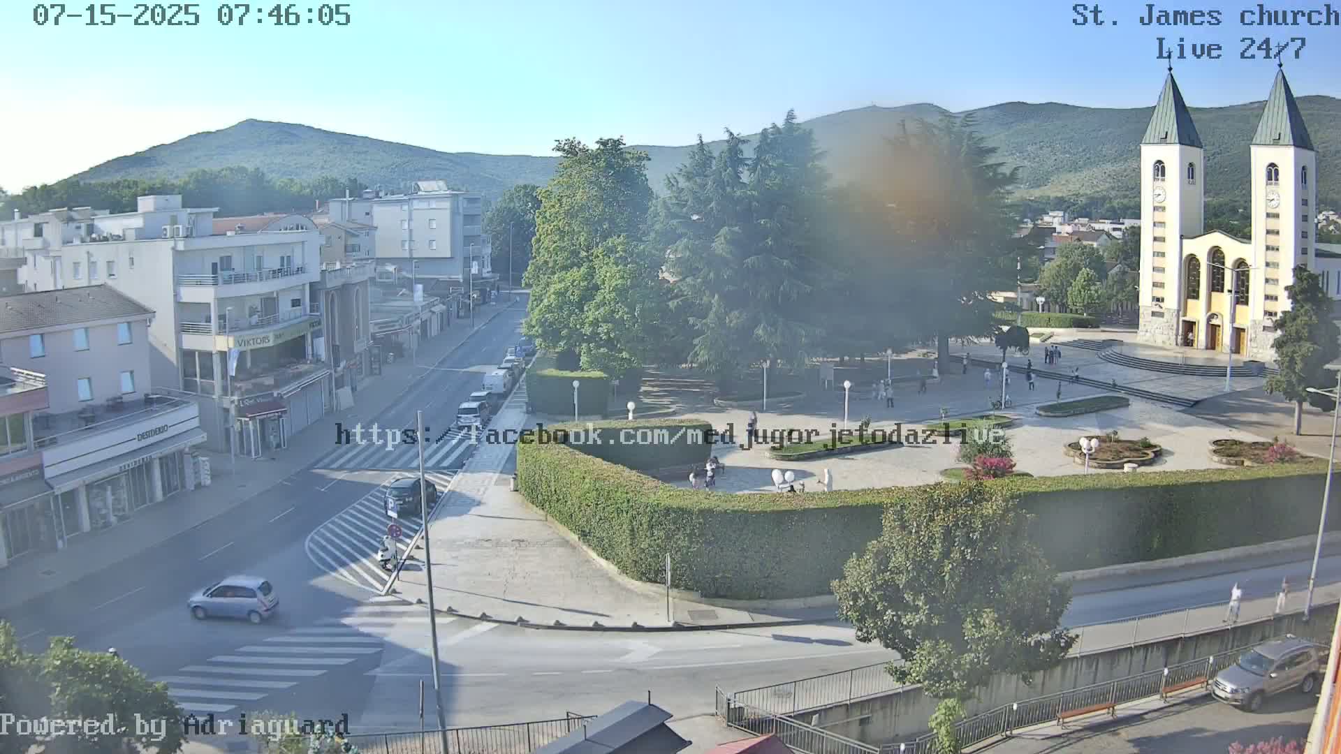 Međugorje,  Church of St. James the Greater (Apostle) Live Cam - Medugorje, Citluk, Herzegovina-Neretva, Federation of Bosnia and Herzegovina, Bosnia and Herzegovina