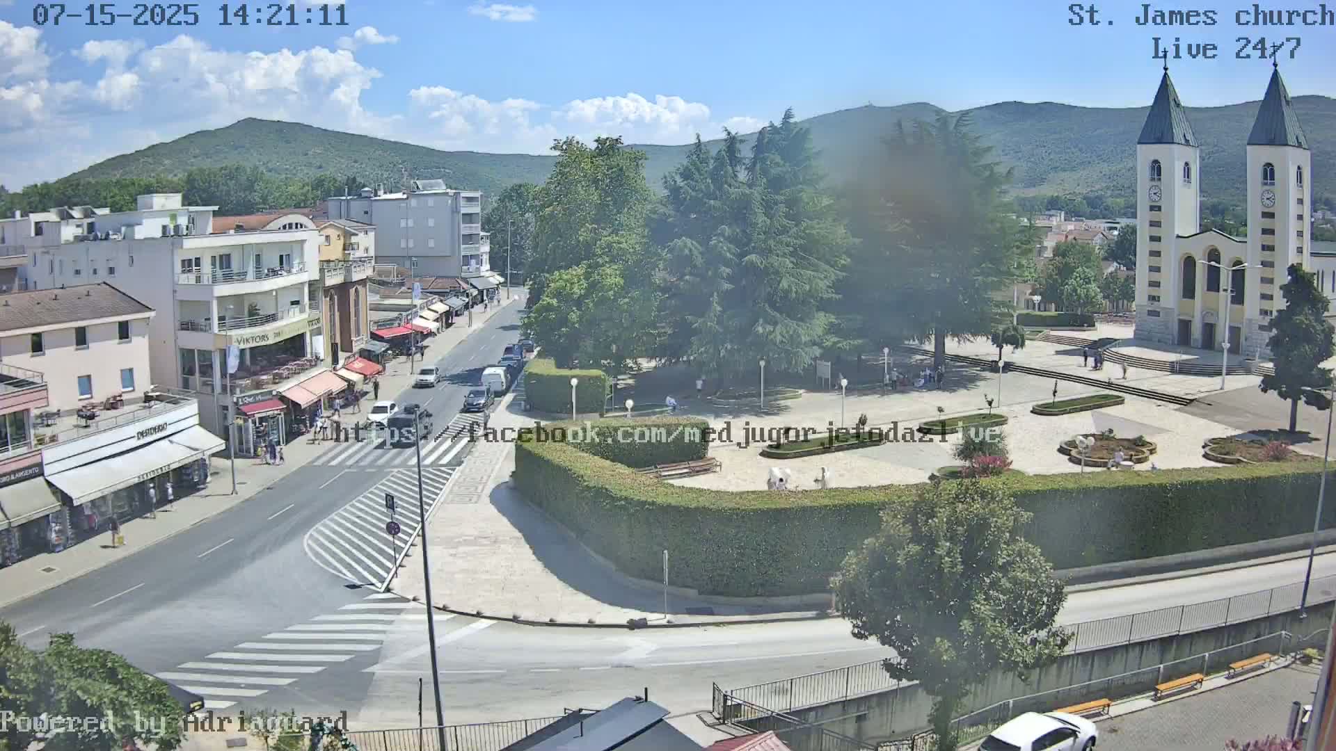 Međugorje,  Church of St. James the Greater (Apostle) Live Cam - Medugorje, Citluk, Herzegovina-Neretva, Federation of Bosnia and Herzegovina, Bosnia and Herzegovina