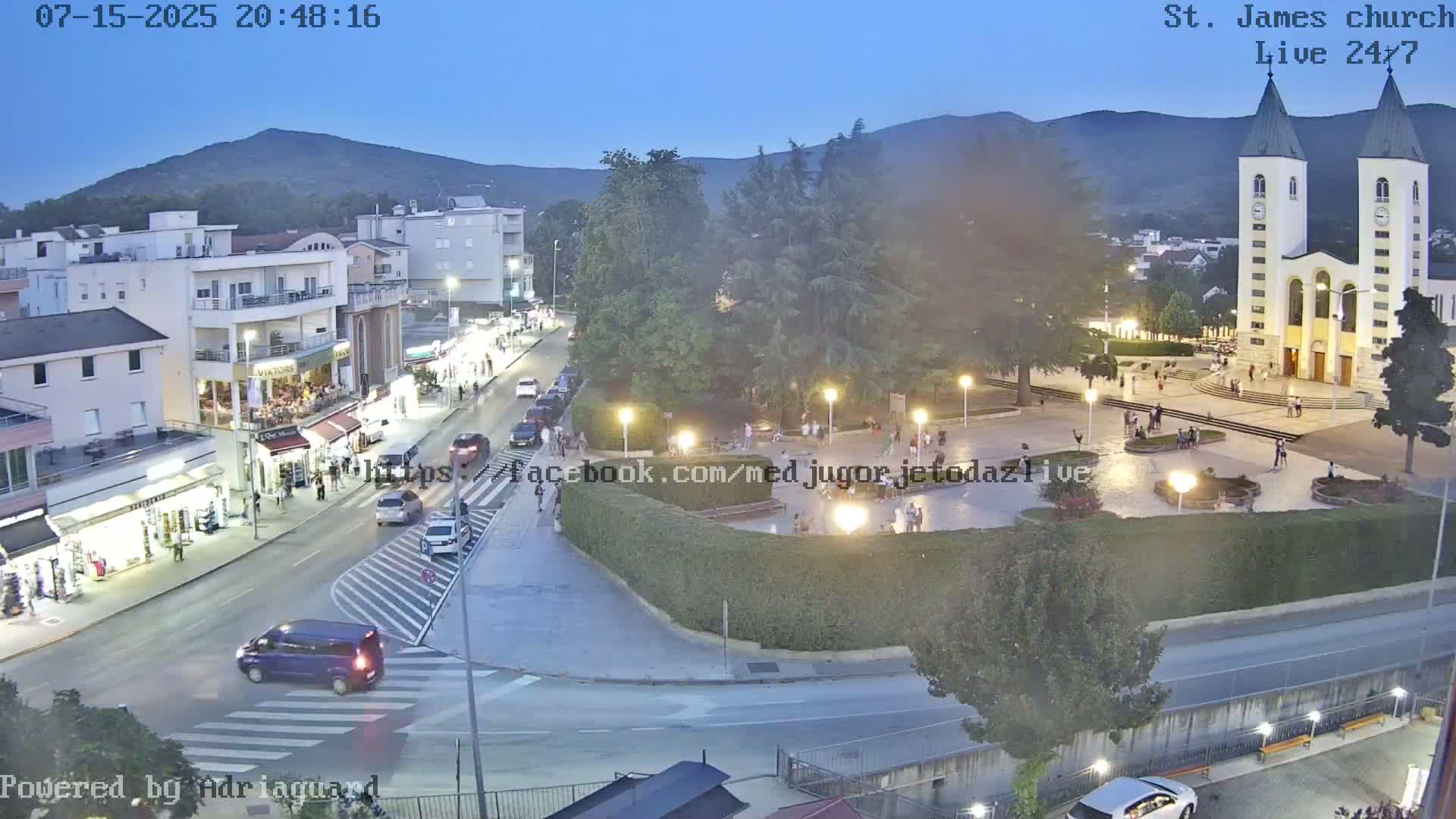 Međugorje,  Church of St. James the Greater (Apostle) Live Cam - Medugorje, Citluk, Herzegovina-Neretva, Federation of Bosnia and Herzegovina, Bosnia and Herzegovina