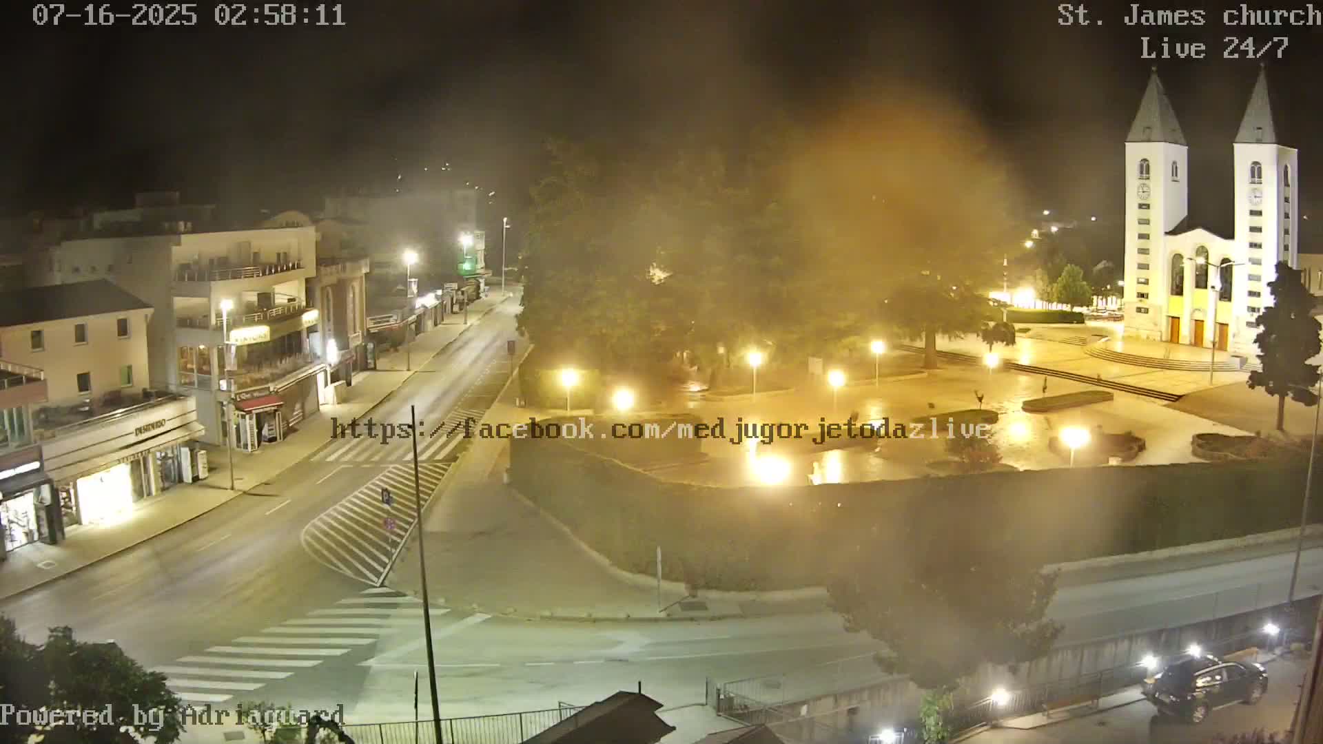 Međugorje,  Church of St. James the Greater (Apostle) Live Cam - Medugorje, Citluk, Herzegovina-Neretva, Federation of Bosnia and Herzegovina, Bosnia and Herzegovina